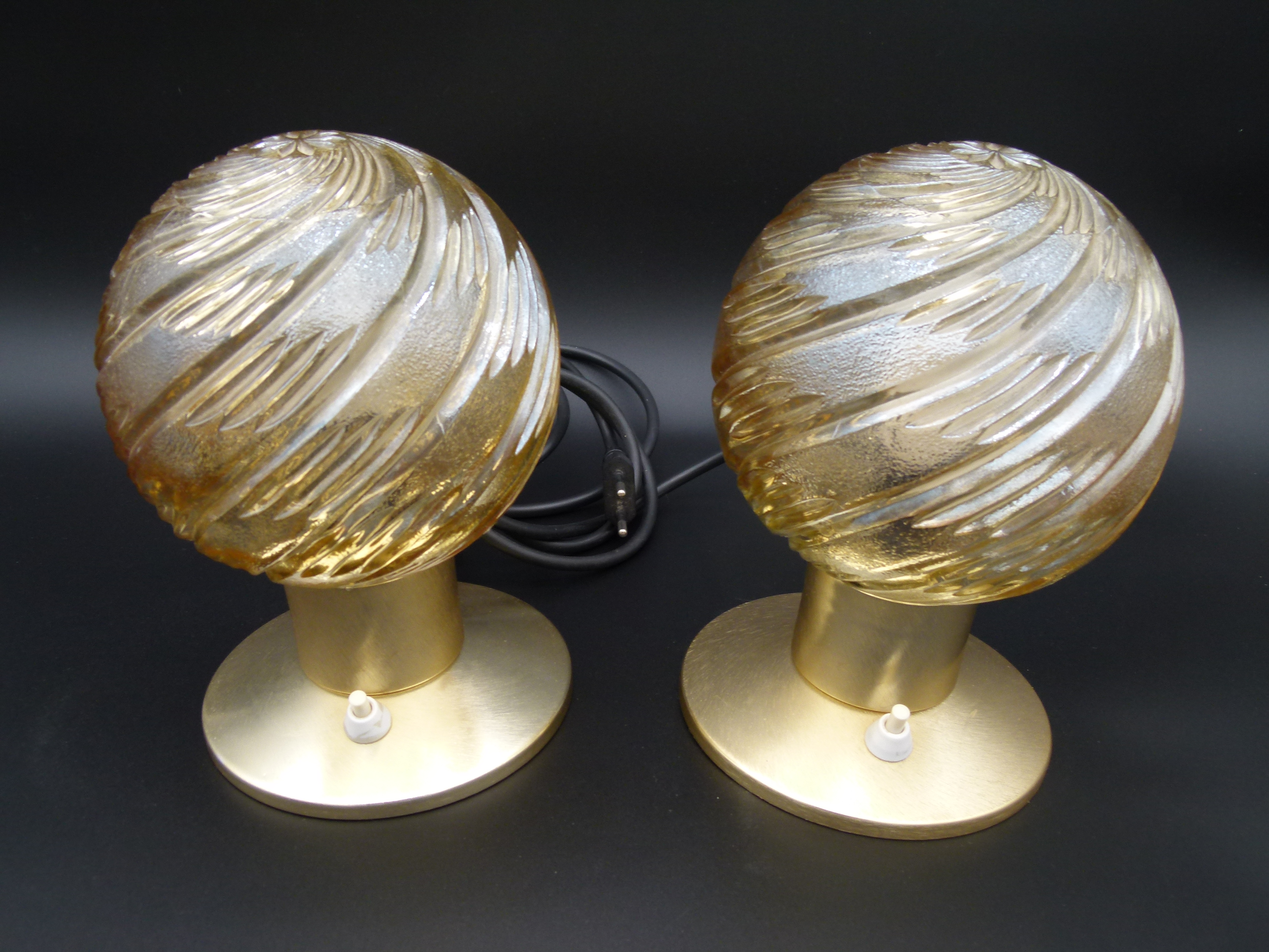 2 Mid Century Nachttischlampe Kugelleuchten 60er 