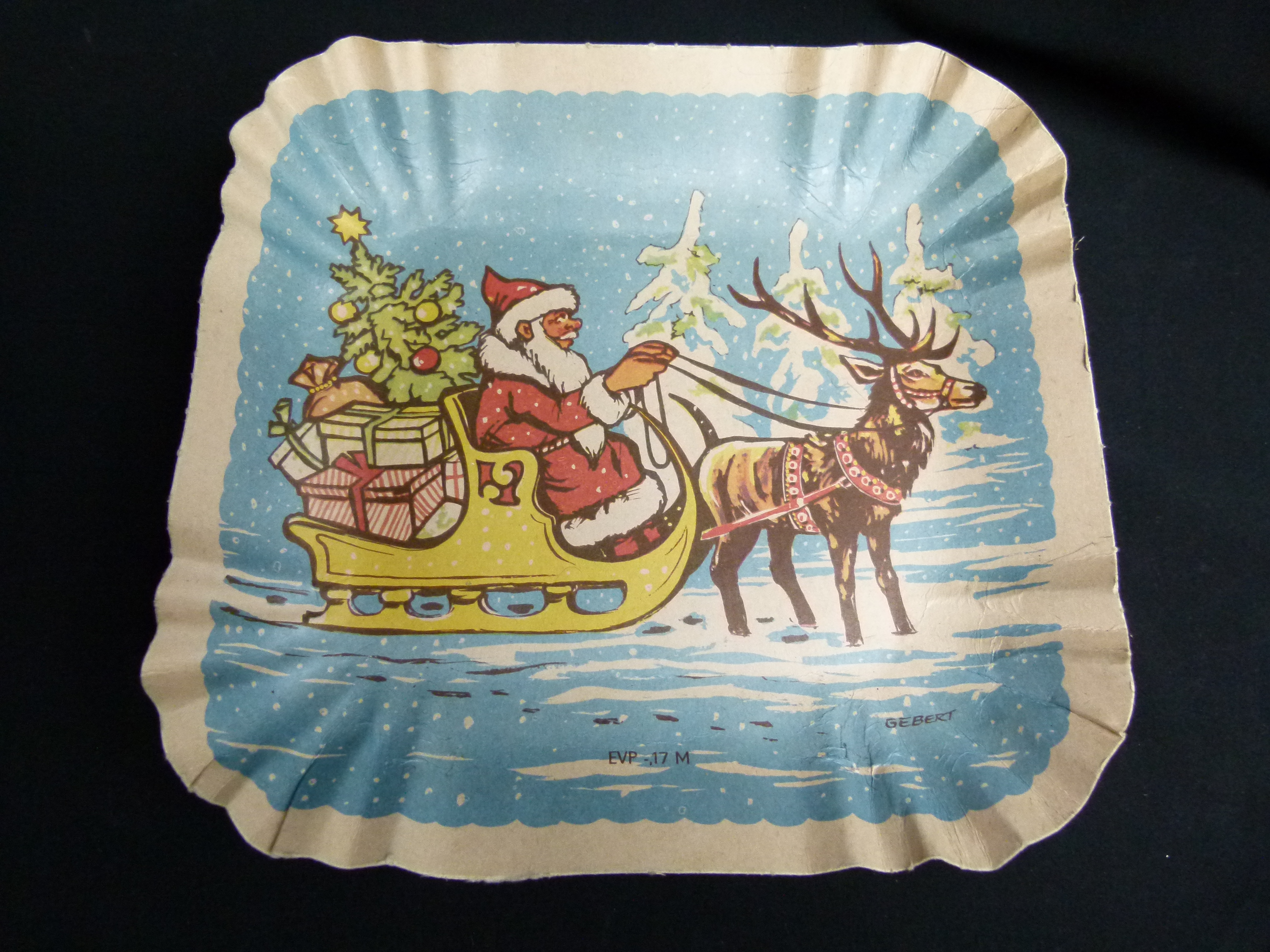 DDR Weihnachtsteller Gabenteller aus Pappe Nr.1