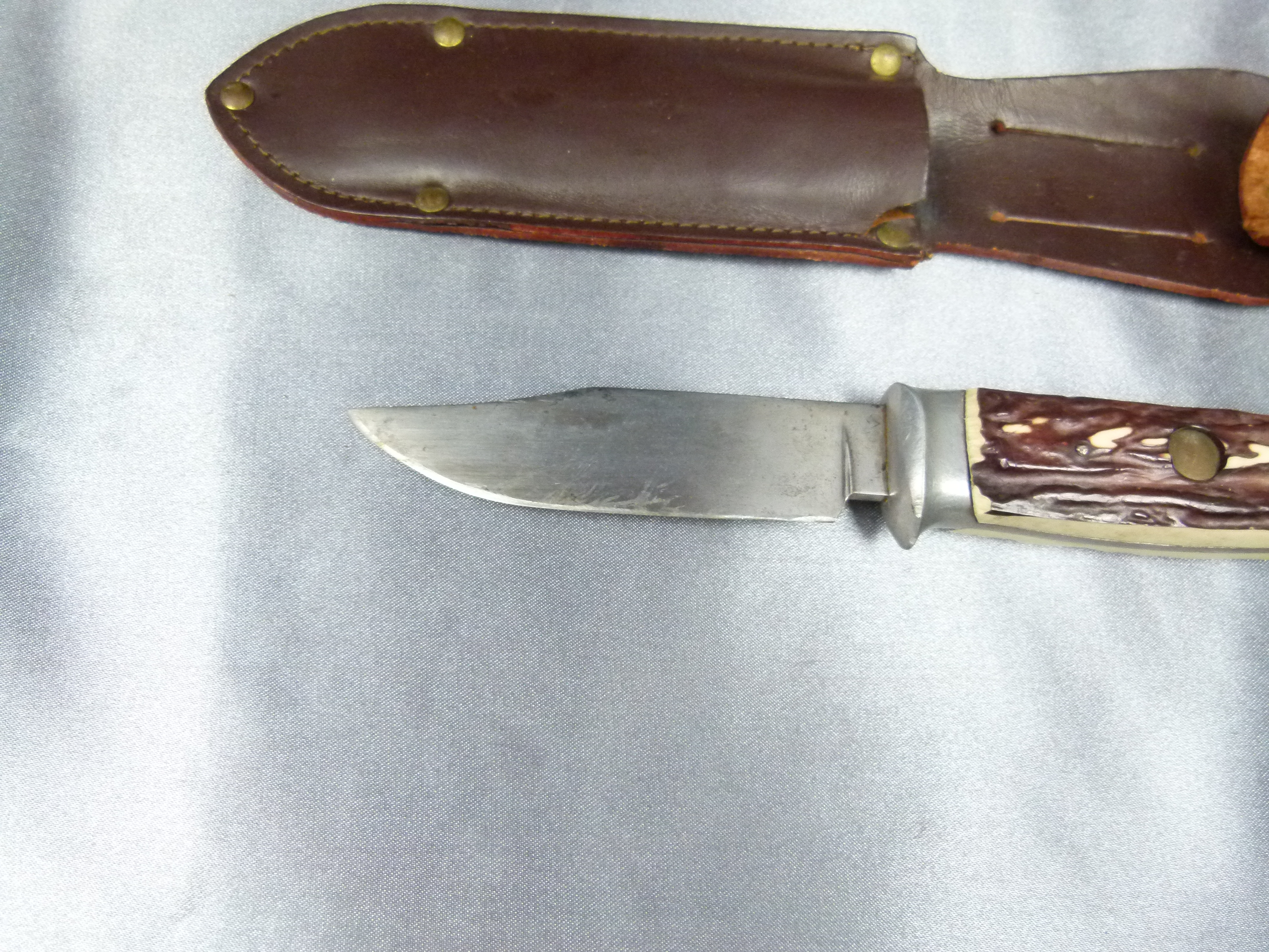 DDR Jagdmesser Jagddolch mit Lederscheide 