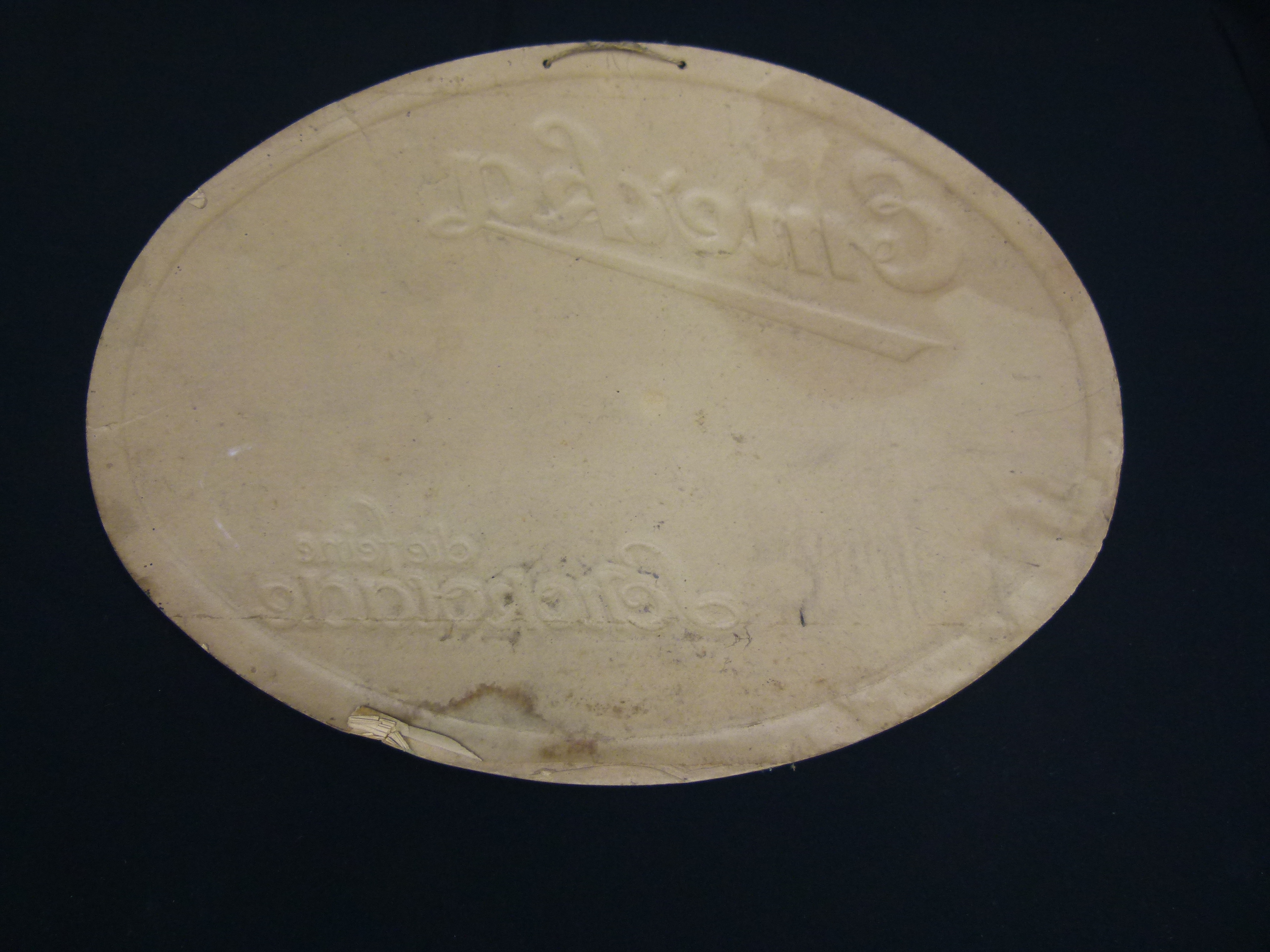 Emerka Schokolade Dresden antik Papp Werbeschild