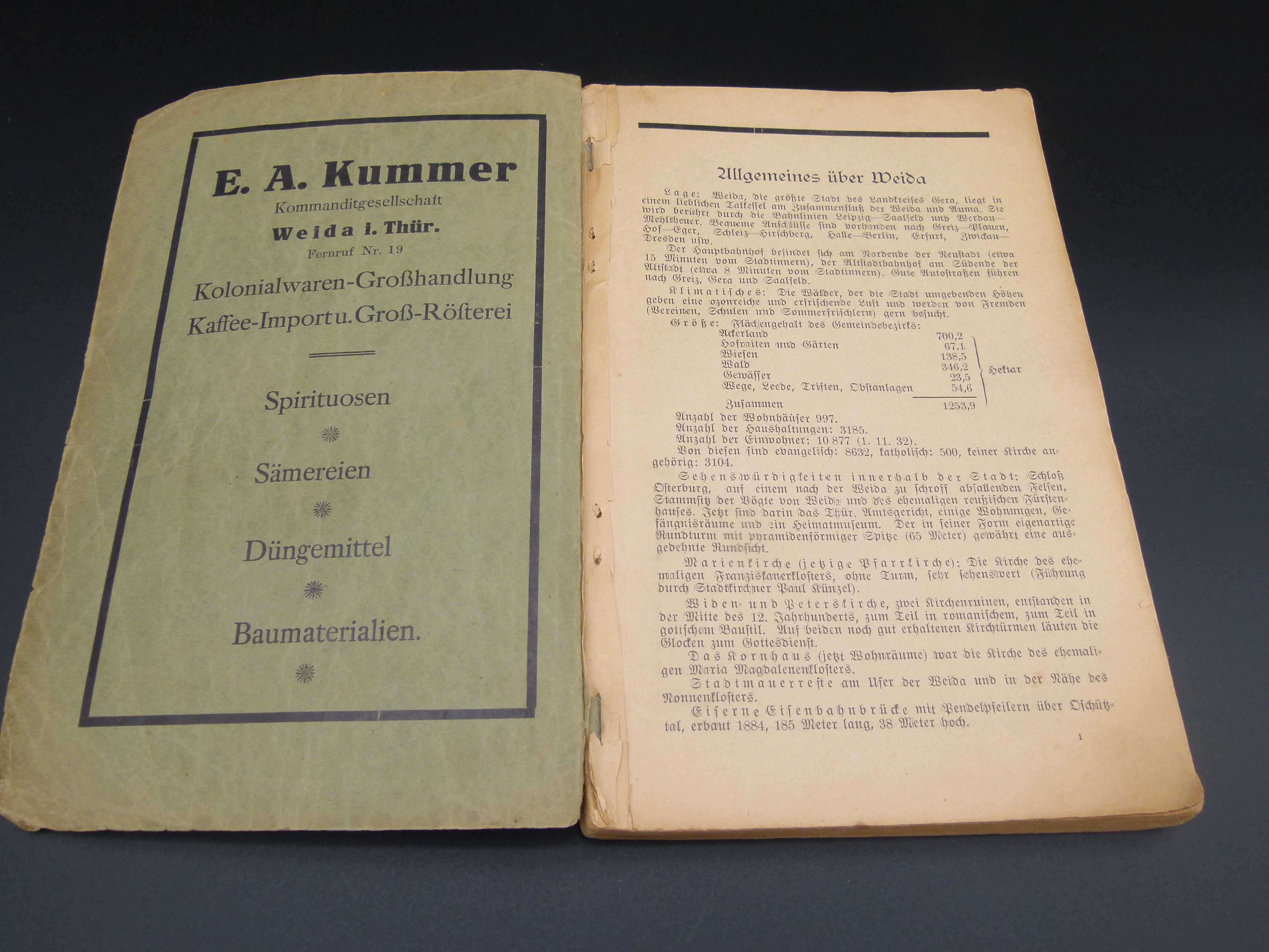 Adressbuch Stadt Weida und Ortschaften 1932 