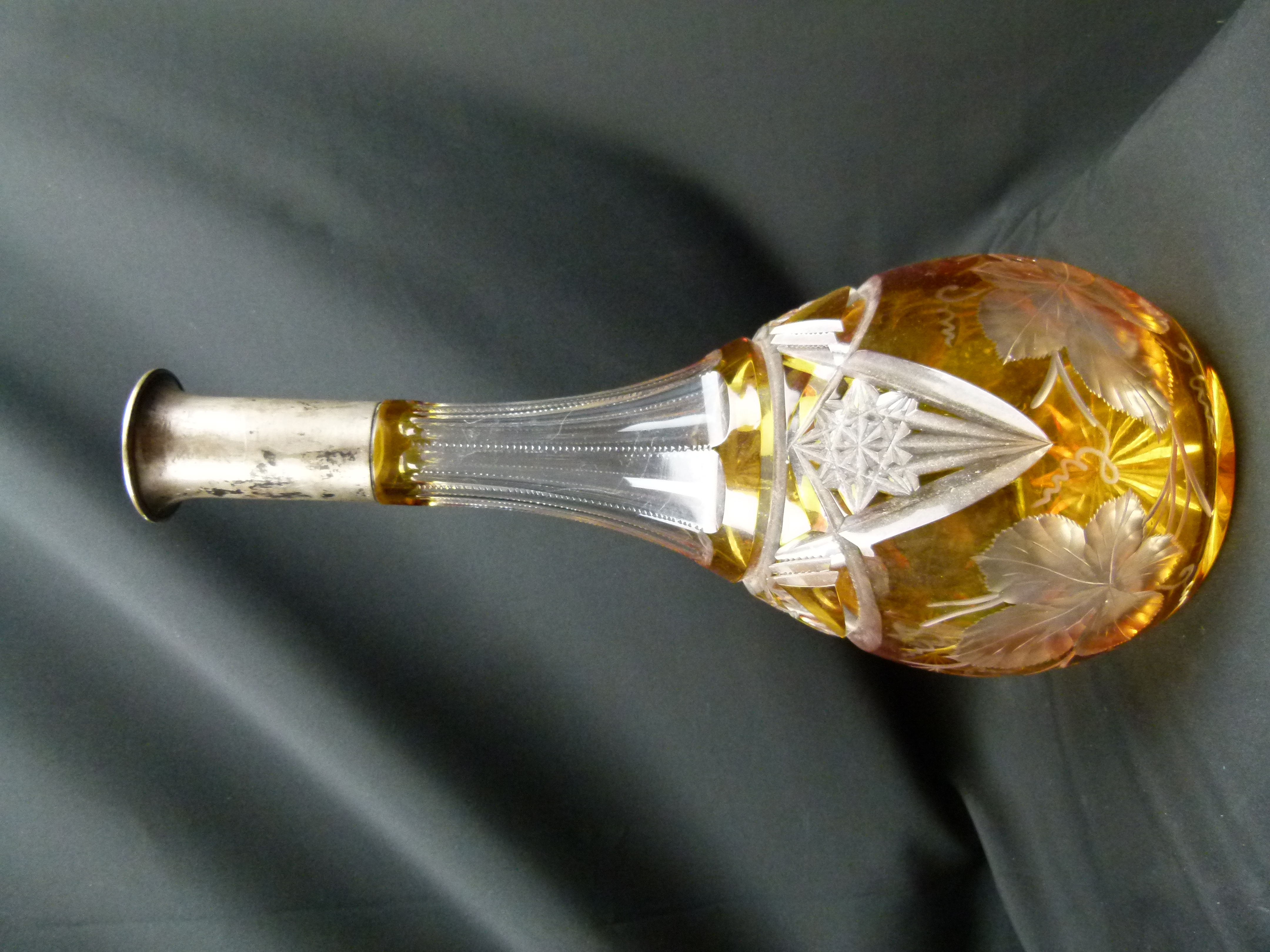 Karaffe Ueberfang 800 silber Schnauffer Dresden 