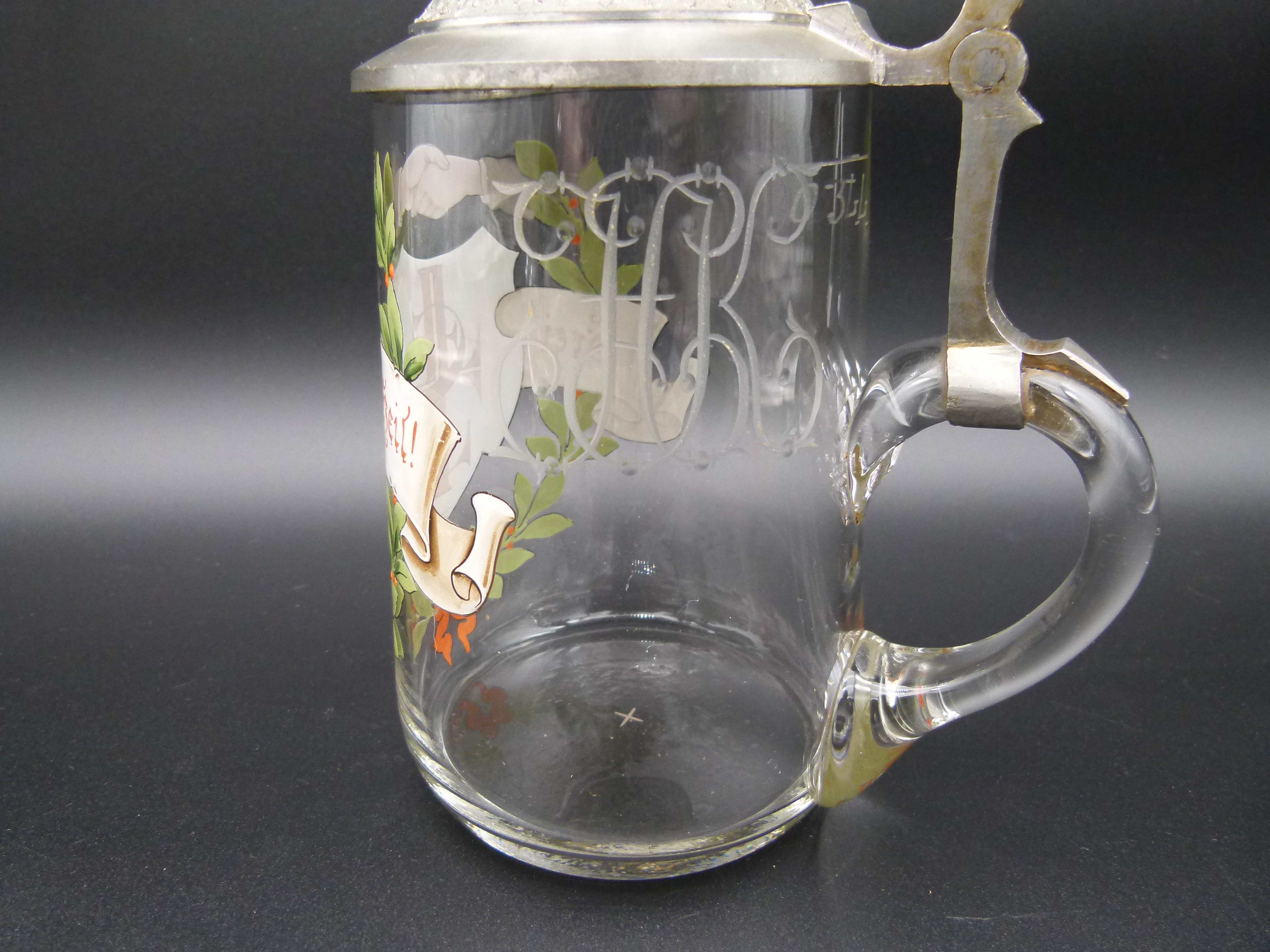 Bierkrug Frei Heil Turnerbund FFFF Emaillemalerei