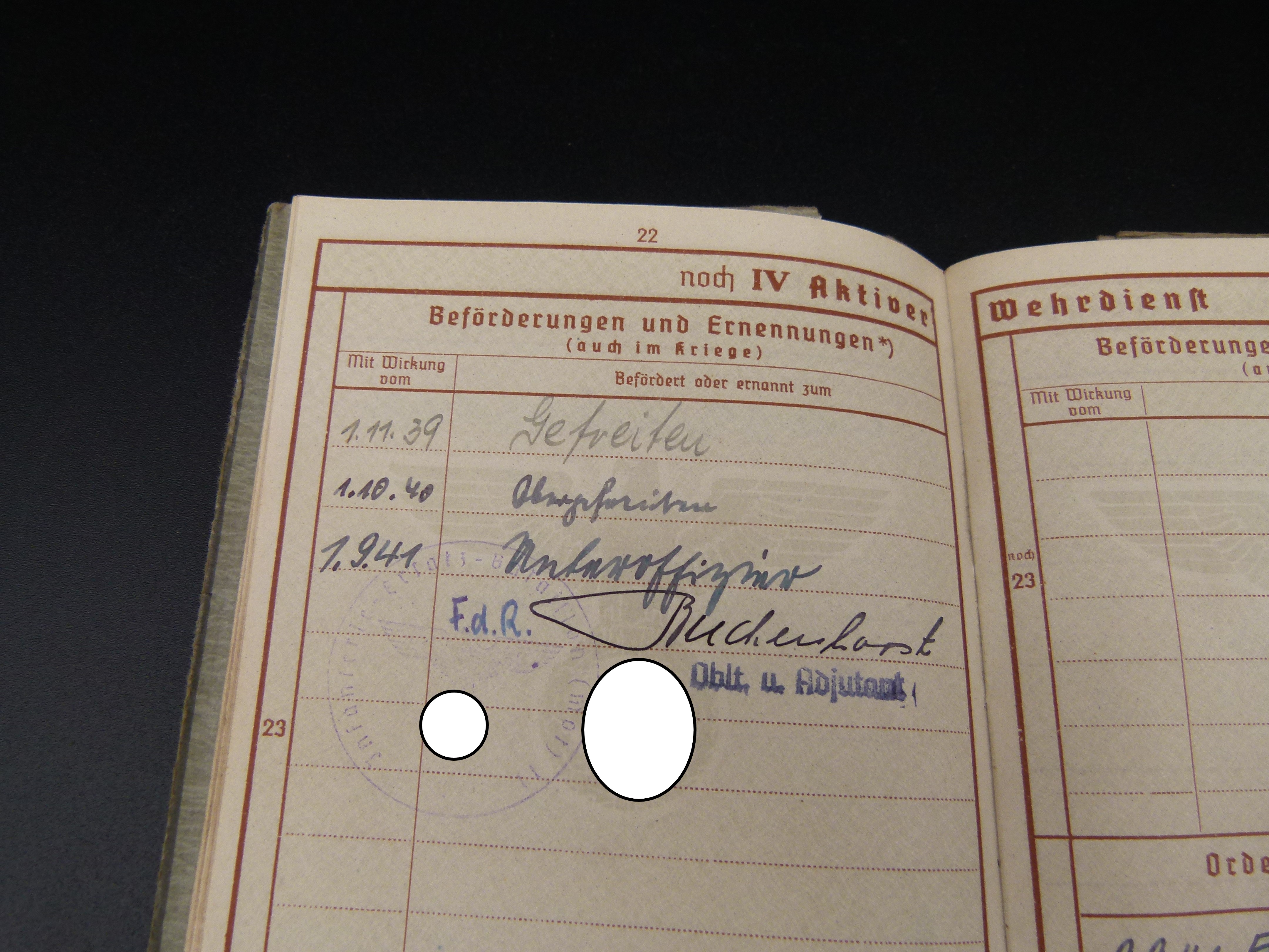 Wehrpaß Infanterie Reg. 11 Polen Frankreich Orden 