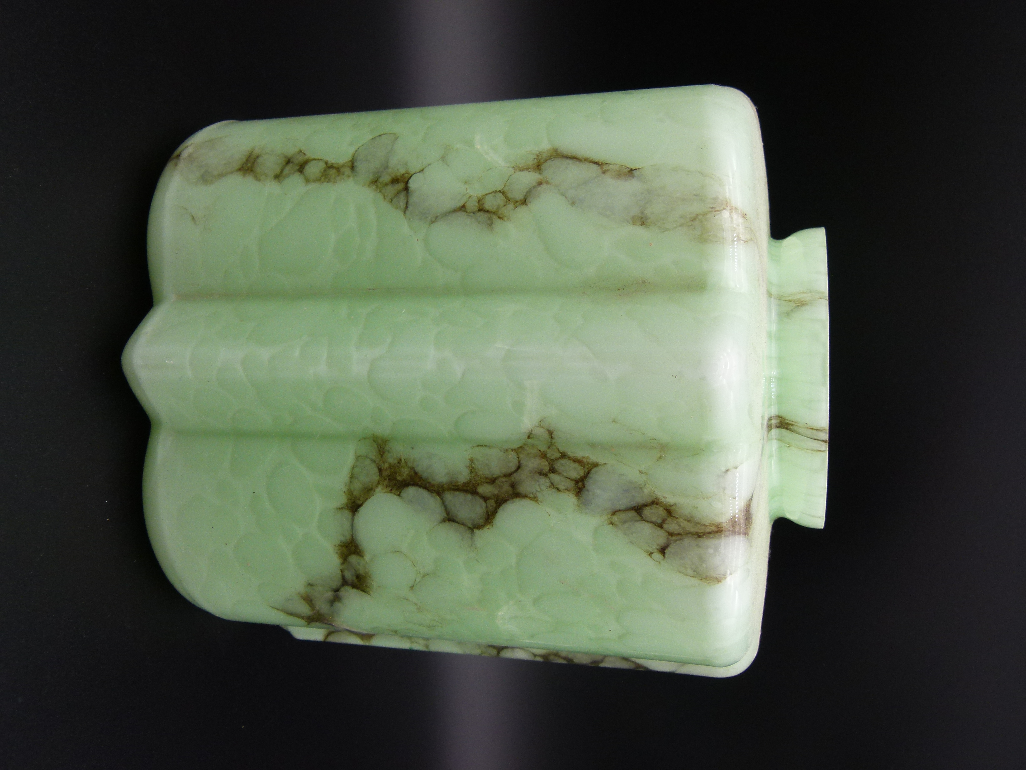  Art Deco Lampenschirm gruen marmoriert traumhaft