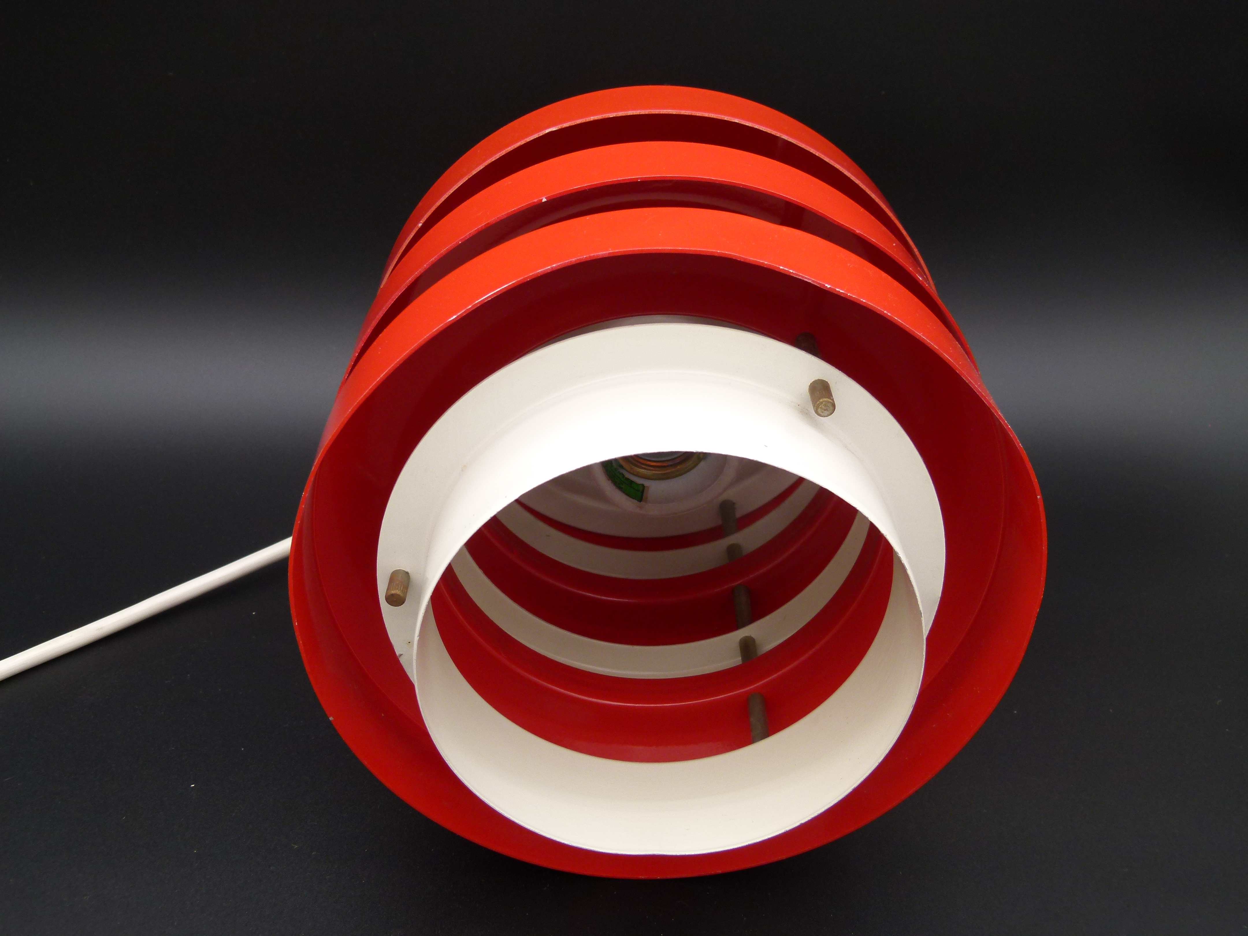 Rote daenische Mid-Century Haengelampe 