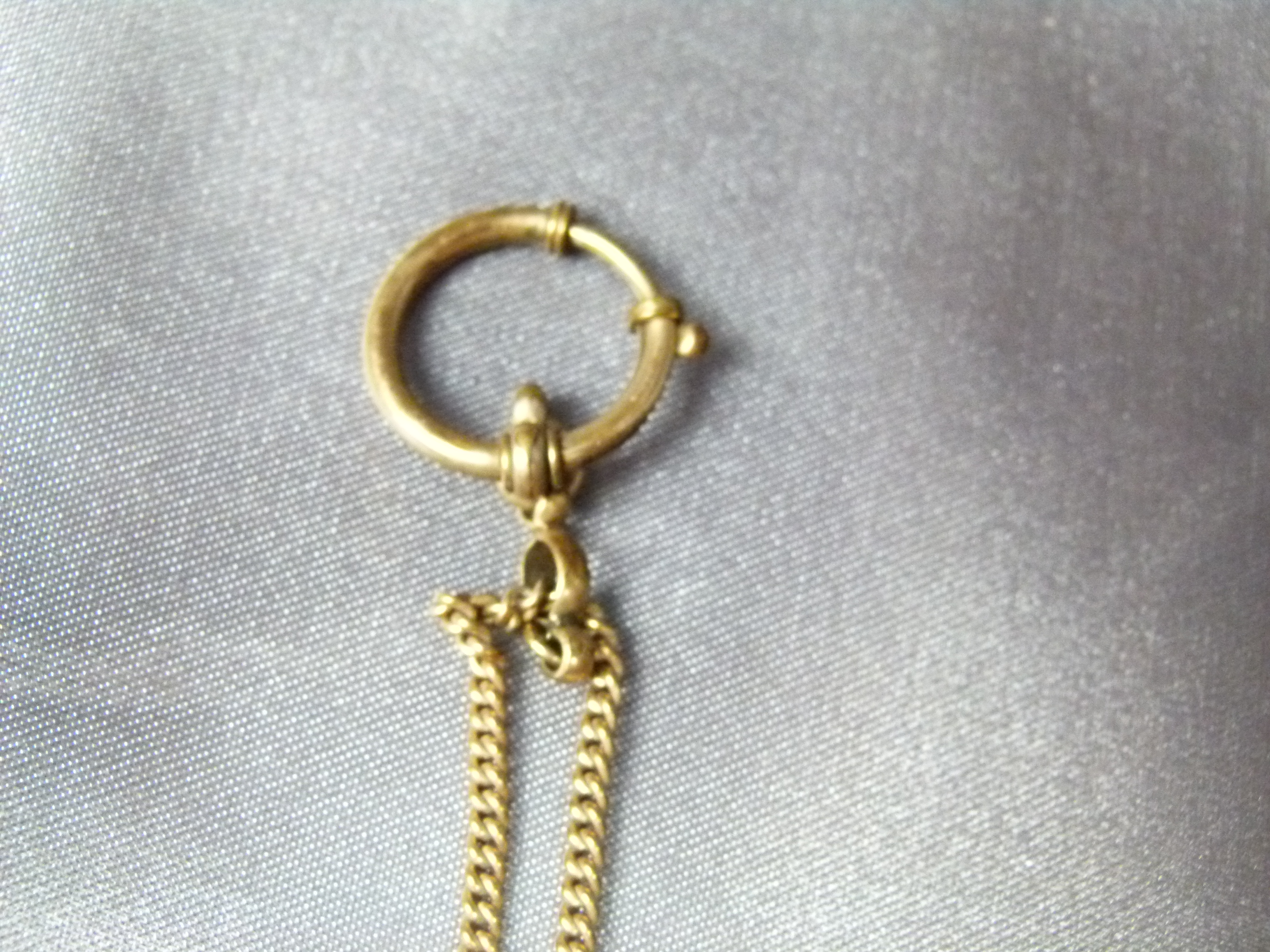 Alte ausgefallene vergoldete Taschenuhrkette Gold Double 