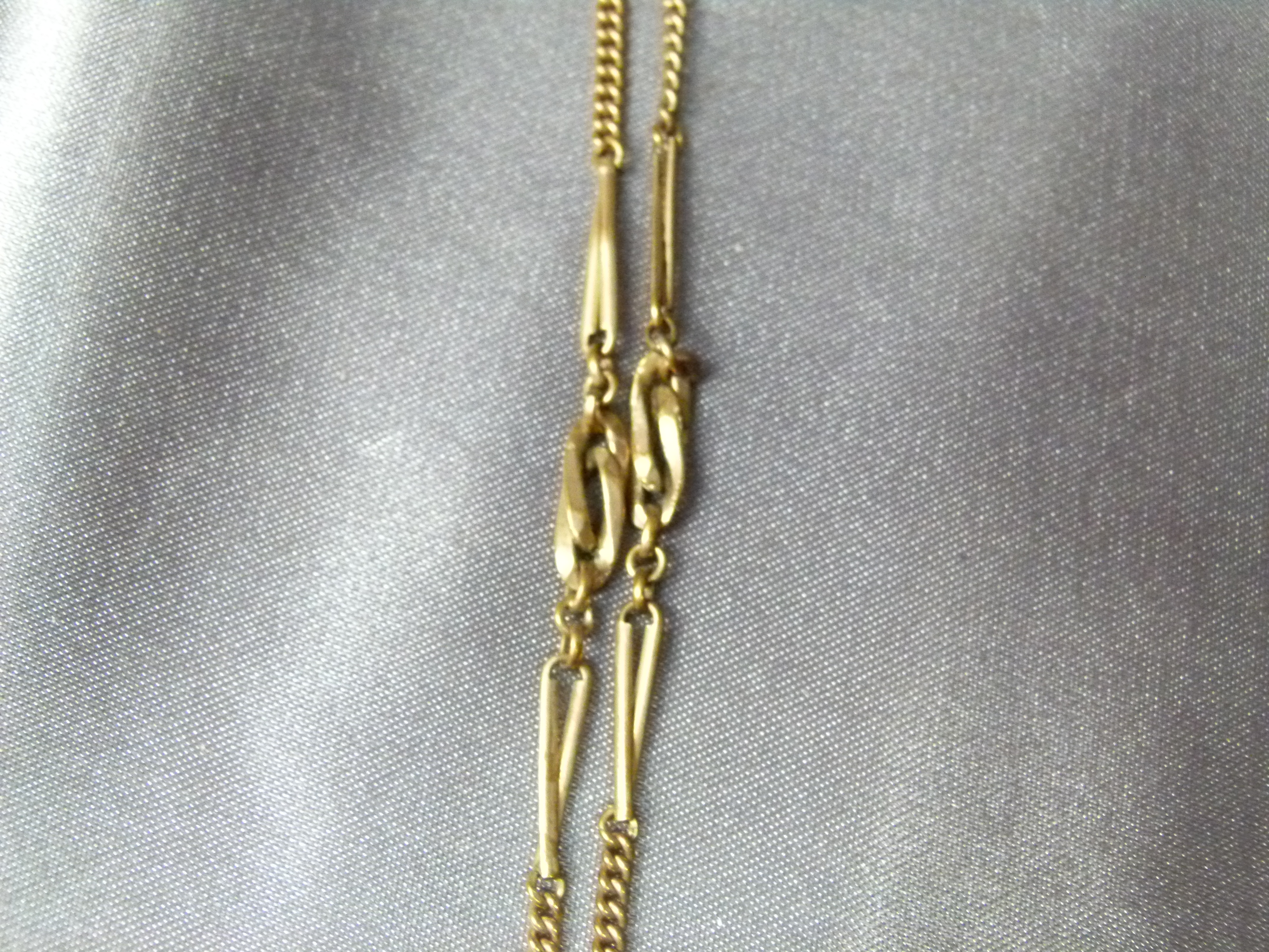 Alte ausgefallene vergoldete Taschenuhrkette Gold Double 