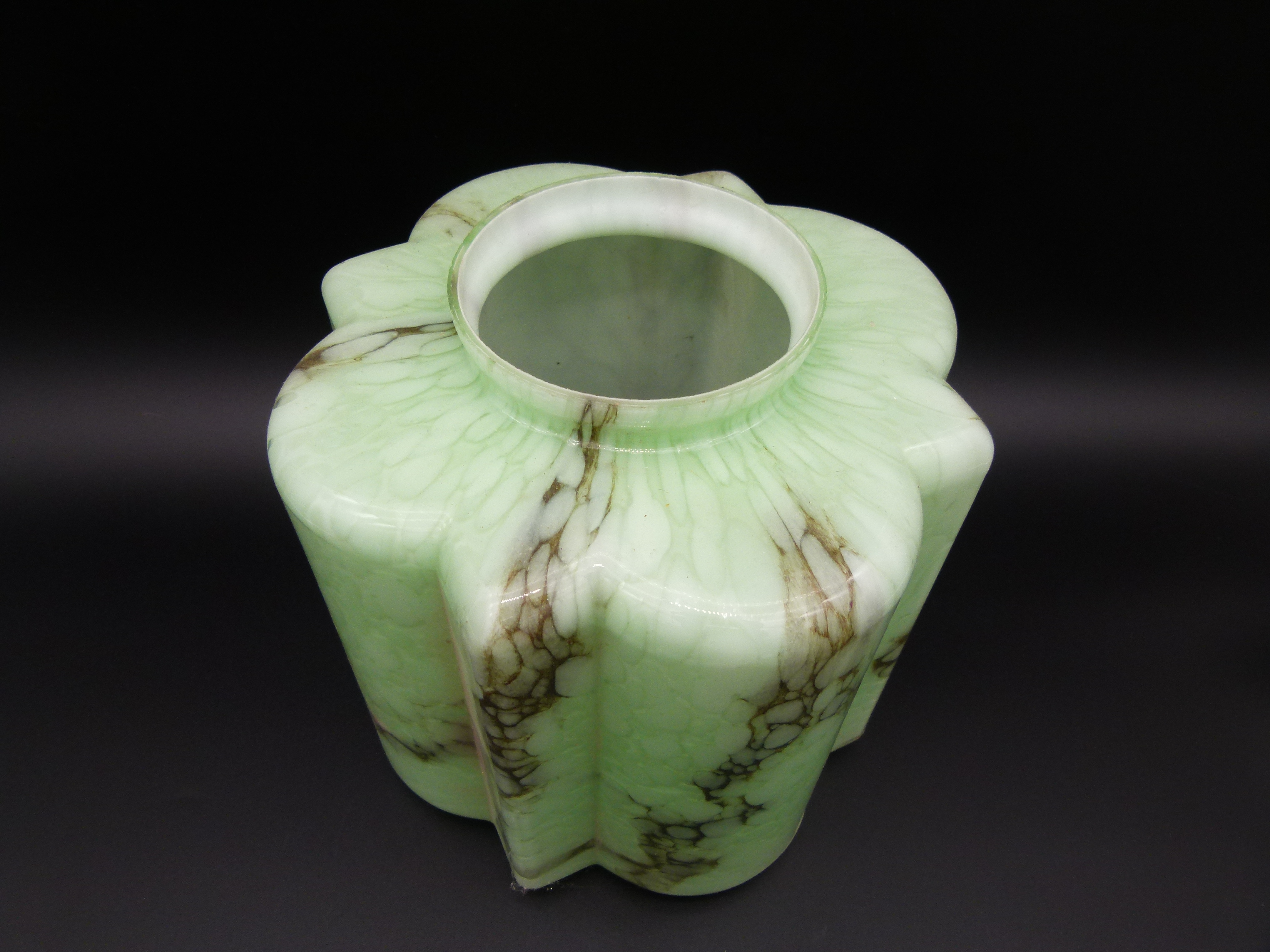  Art Deco Lampenschirm gruen marmoriert traumhaft