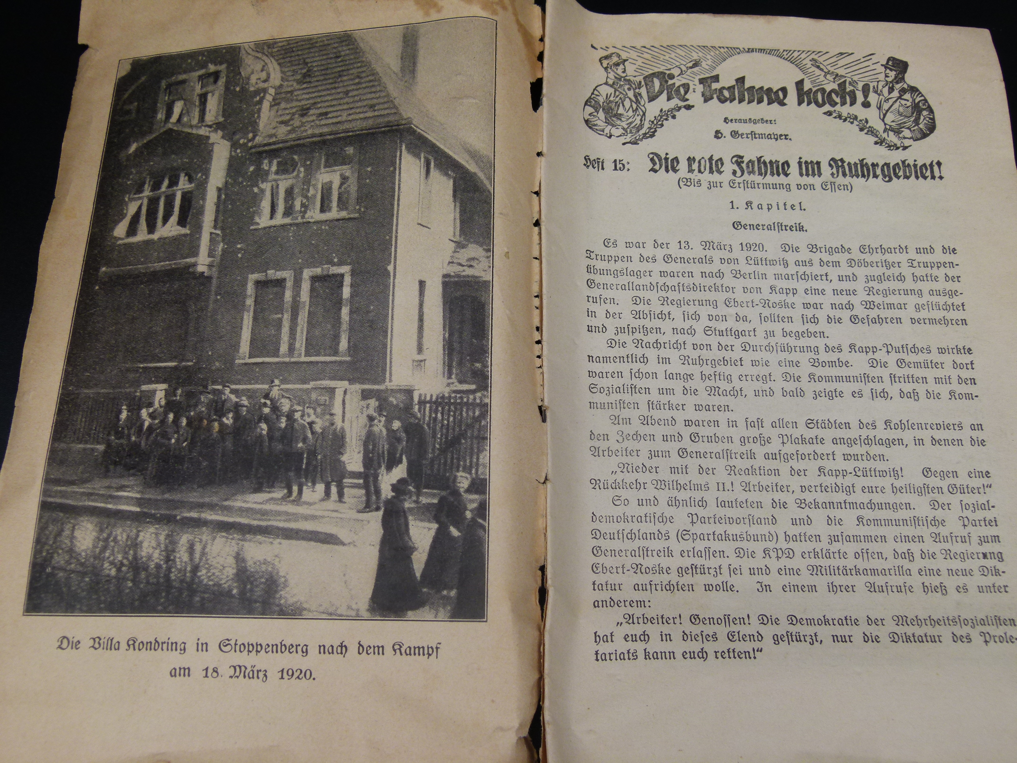 Die Fahne hoch Rote Fahne im Ruhrgebiet NS Schrift