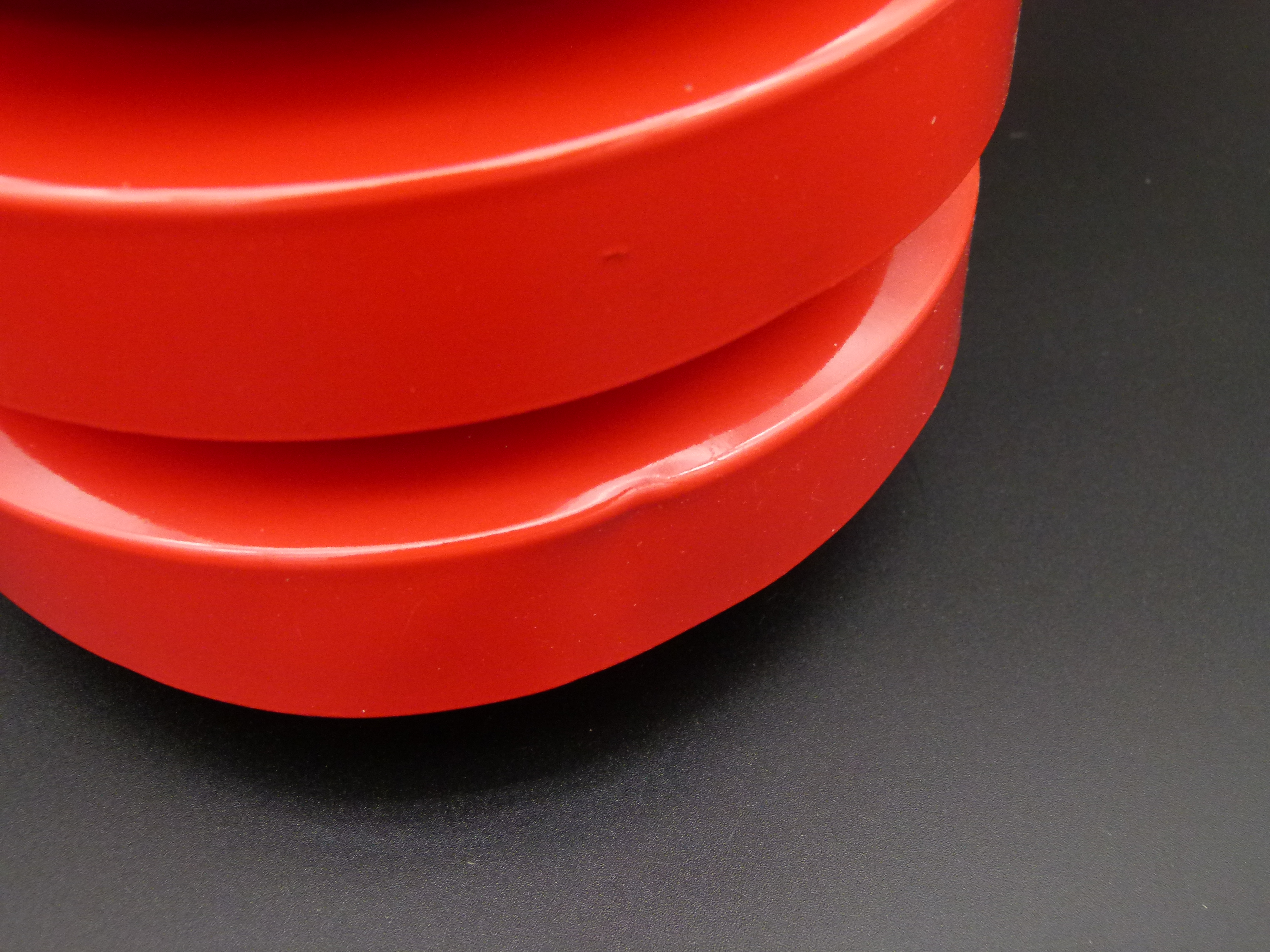 Rote daenische Mid-Century Haengelampe 