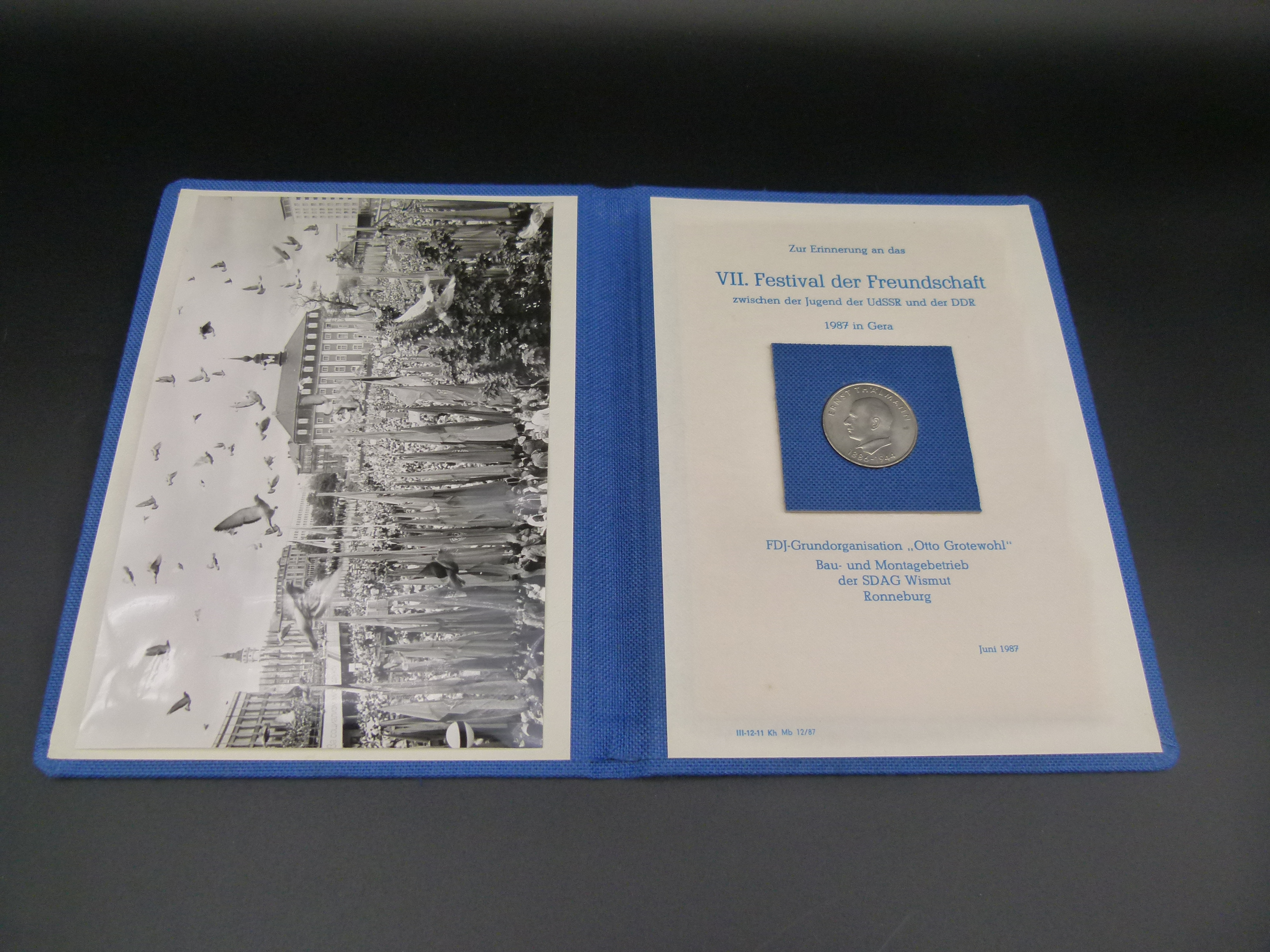 FDJ Mappe SDAG Wismut Ronneburg Festival Gera