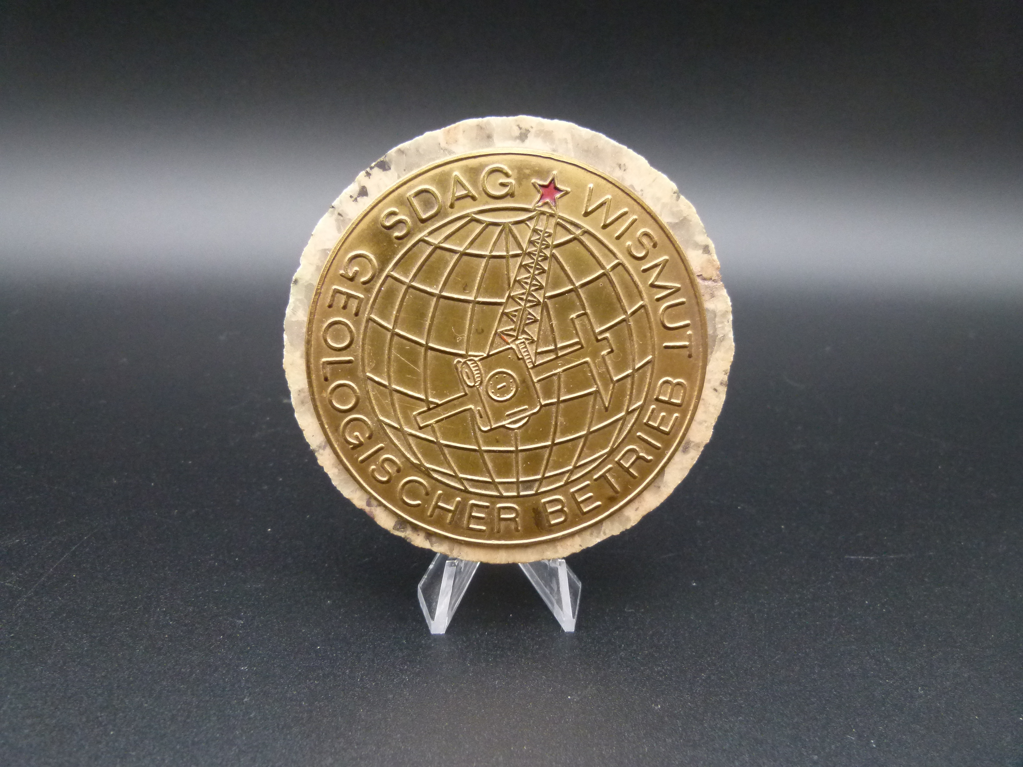 Plakette SDAG Wismut Geologischer Betrieb Emaille