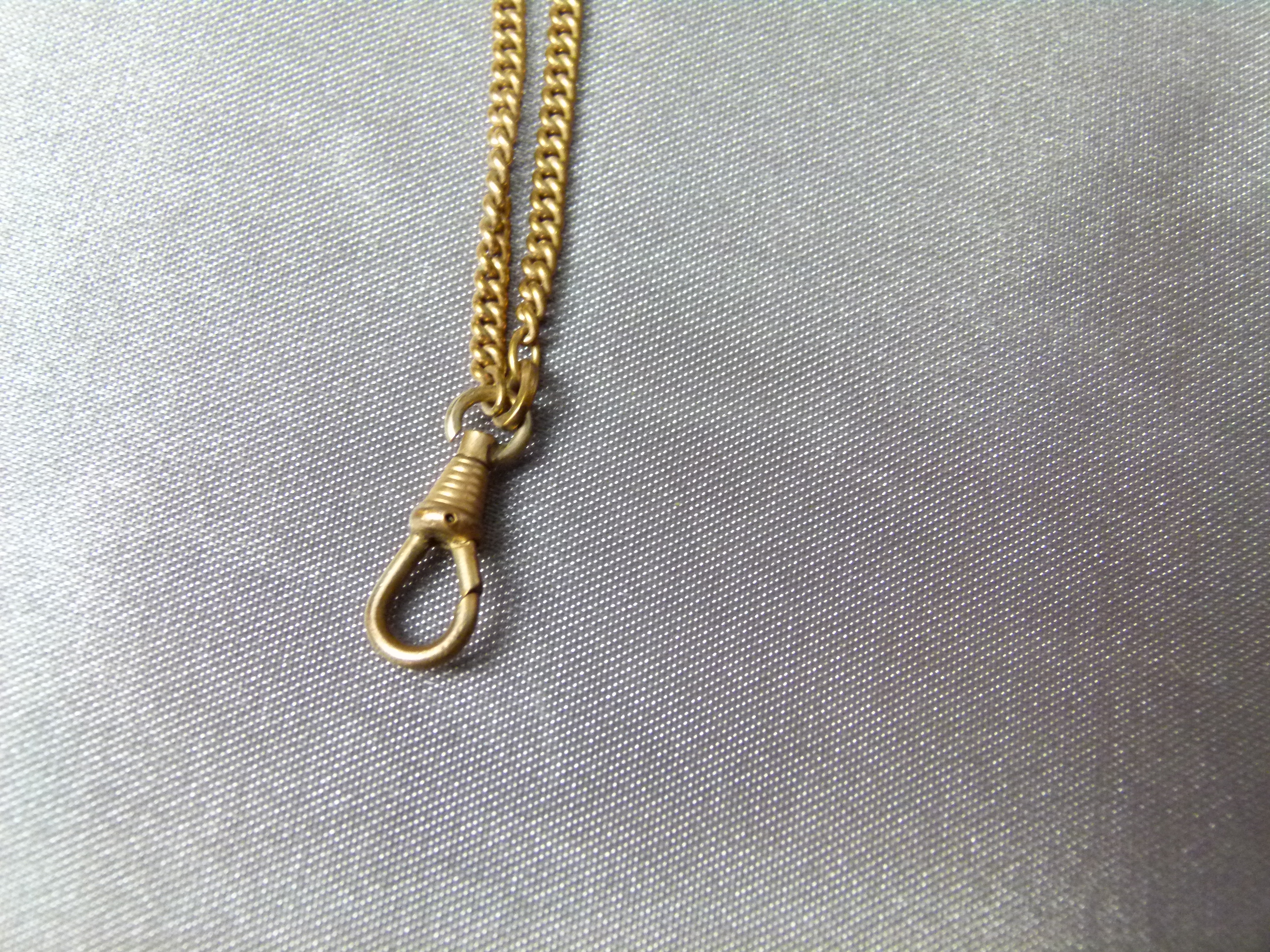 Alte ausgefallene vergoldete Taschenuhrkette Gold Double 