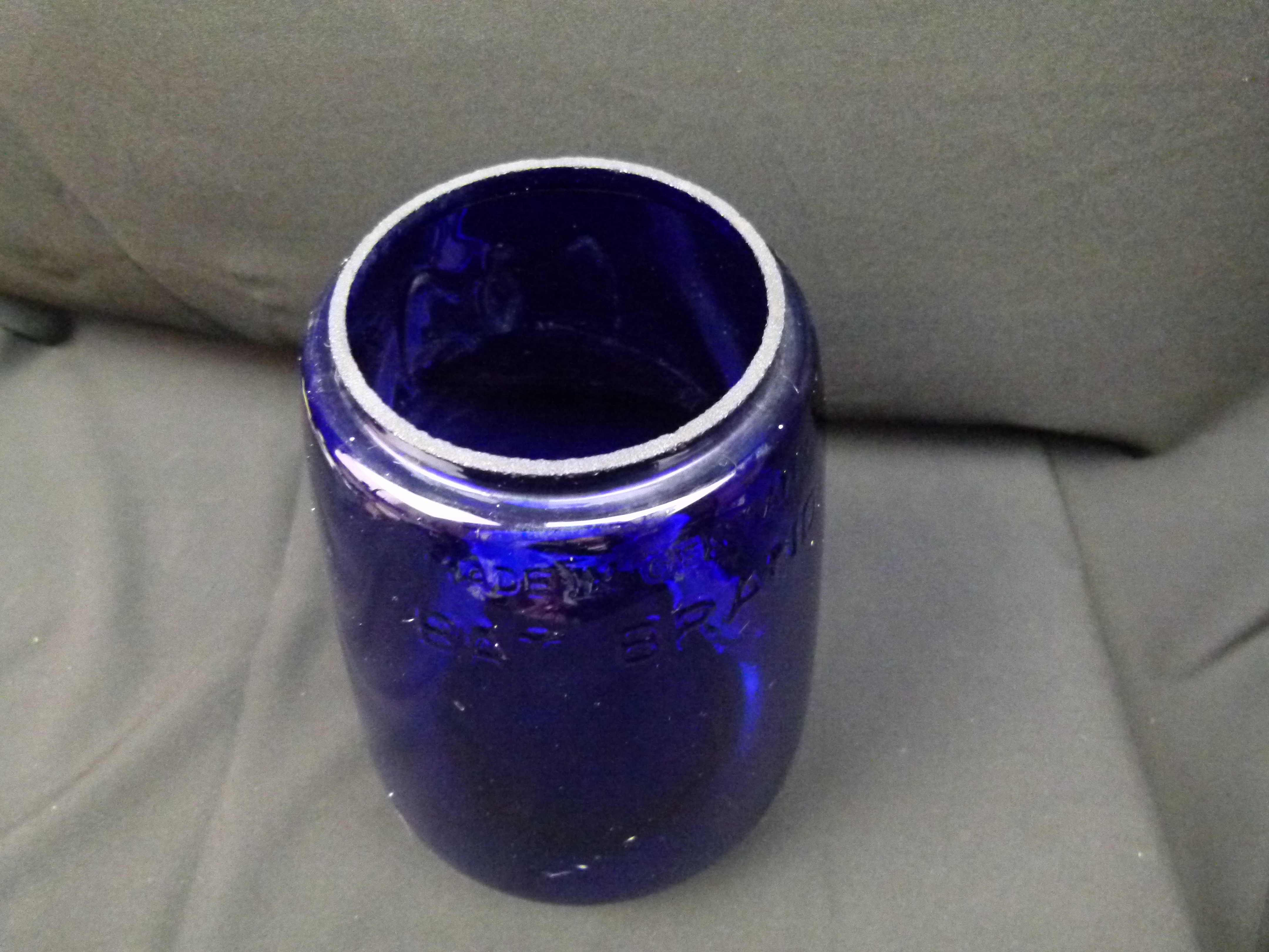 Großes Luftschutzglas Blau Bat Brand Petroleum