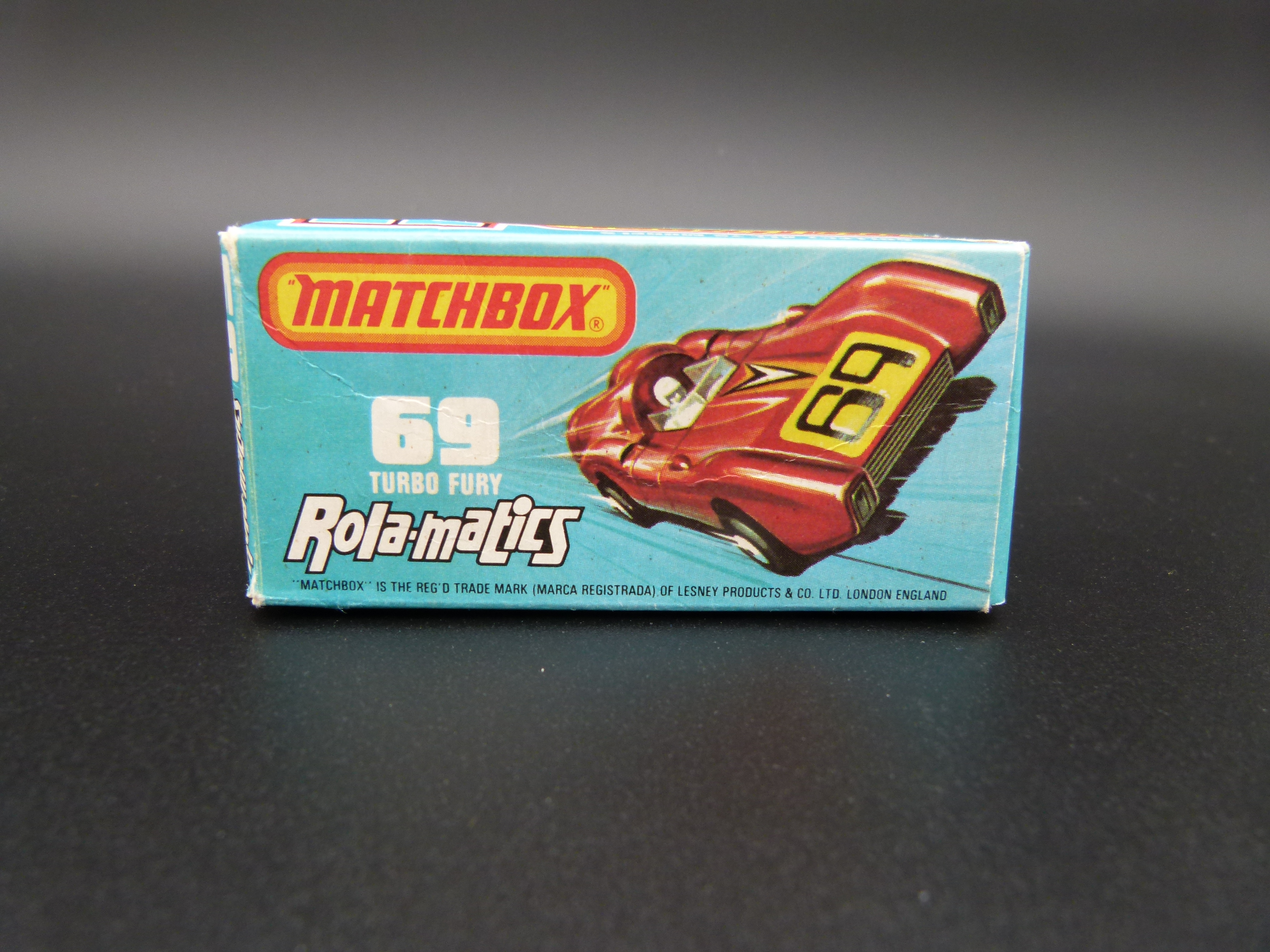  Original Karton Matchbox 69 Turbo Fury Rola Matics