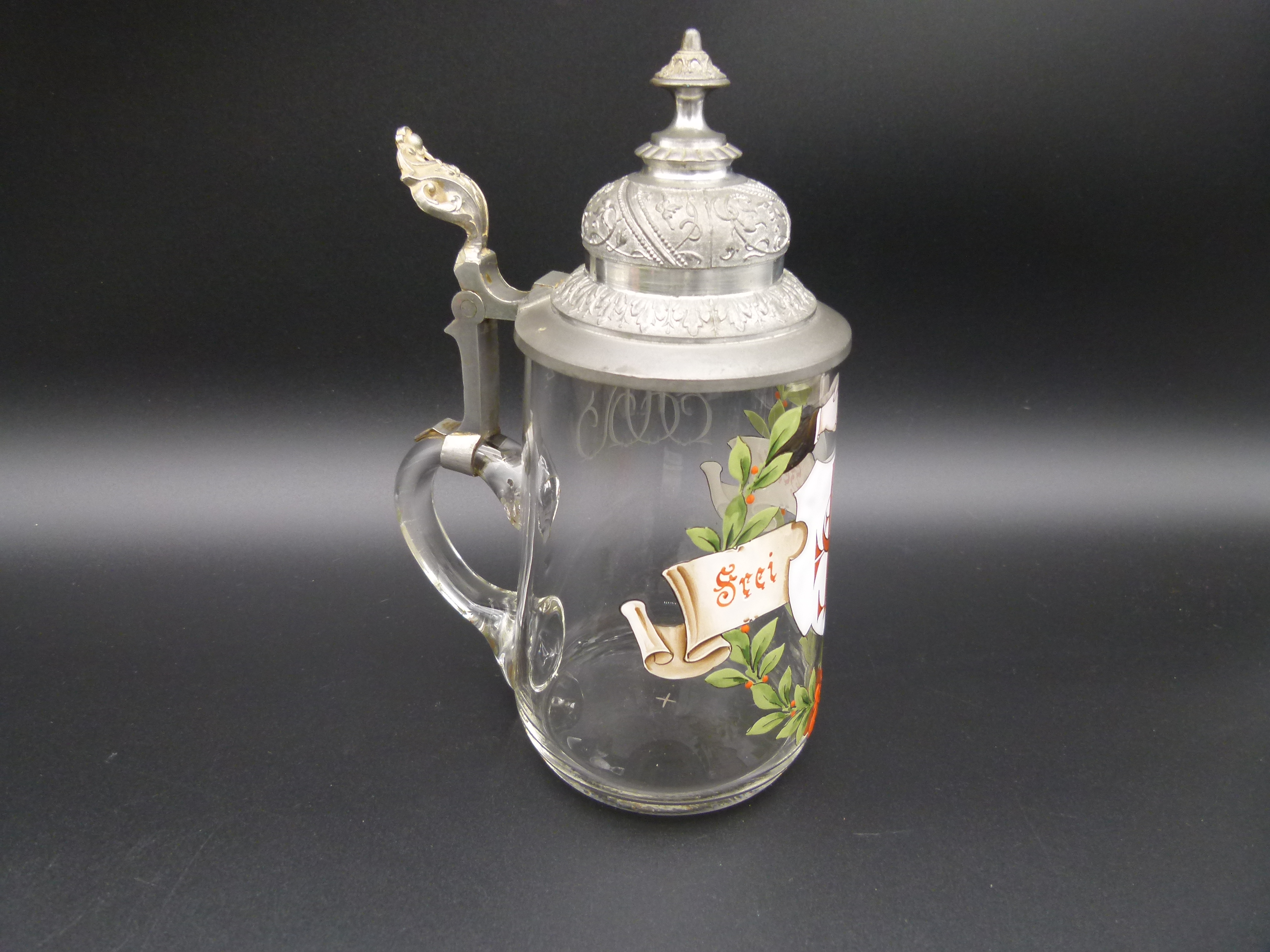 Bierkrug Frei Heil Turnerbund FFFF Emaillemalerei