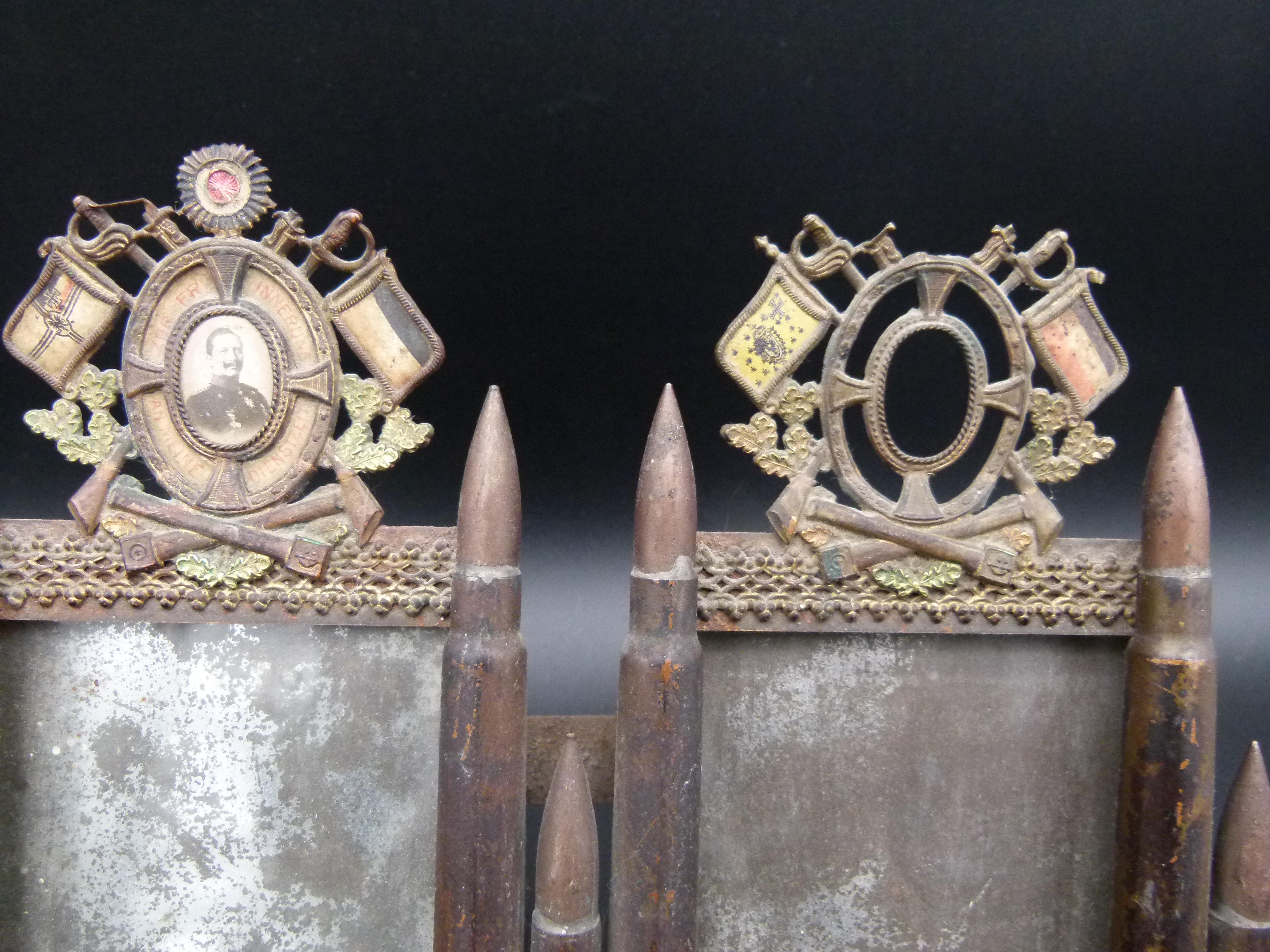 Patriotischer Tischbilderrahmen WK1Patronen KUK