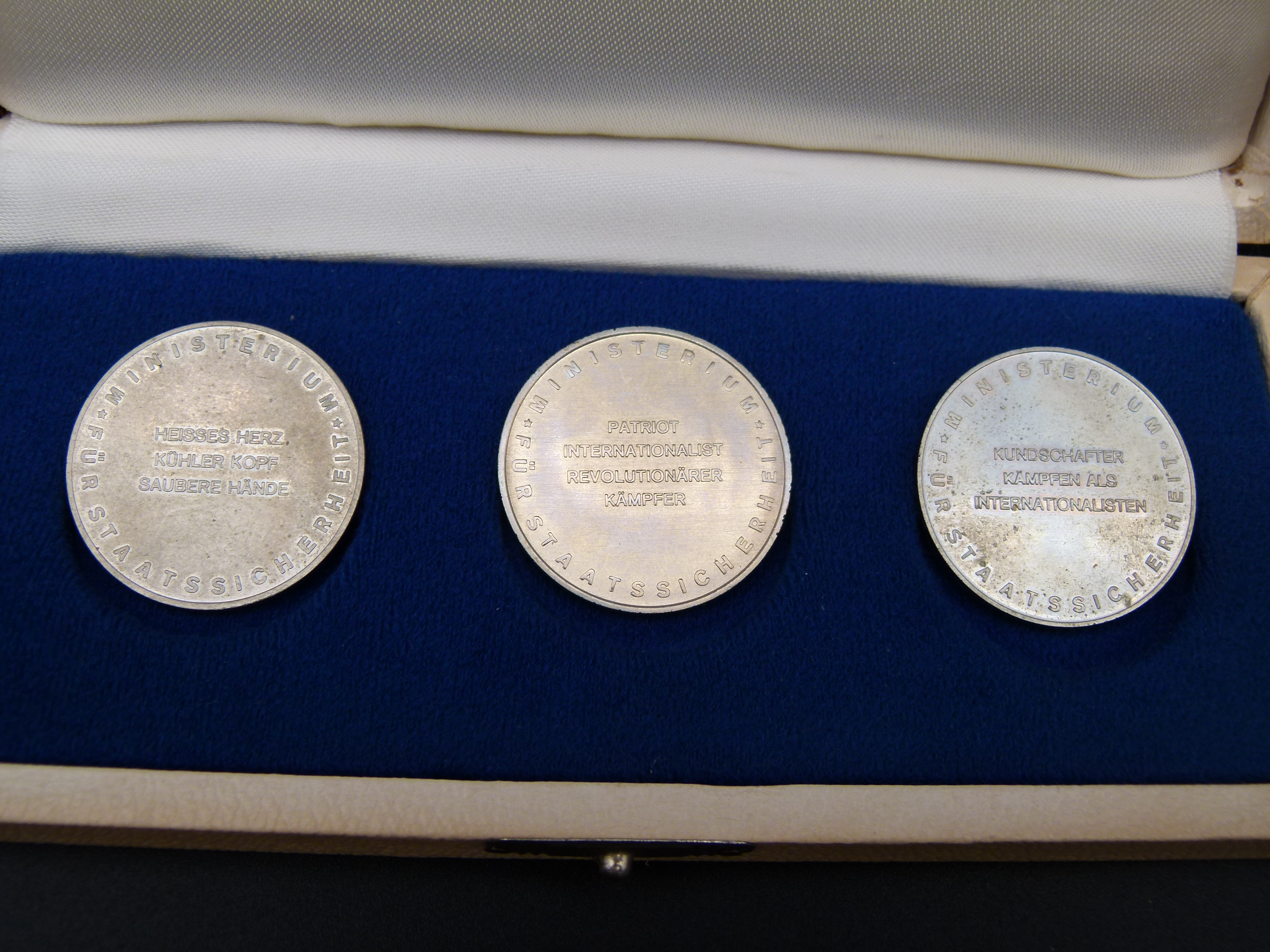 3 Medaillen MFS im Etui Ehrengeschenk Stasi