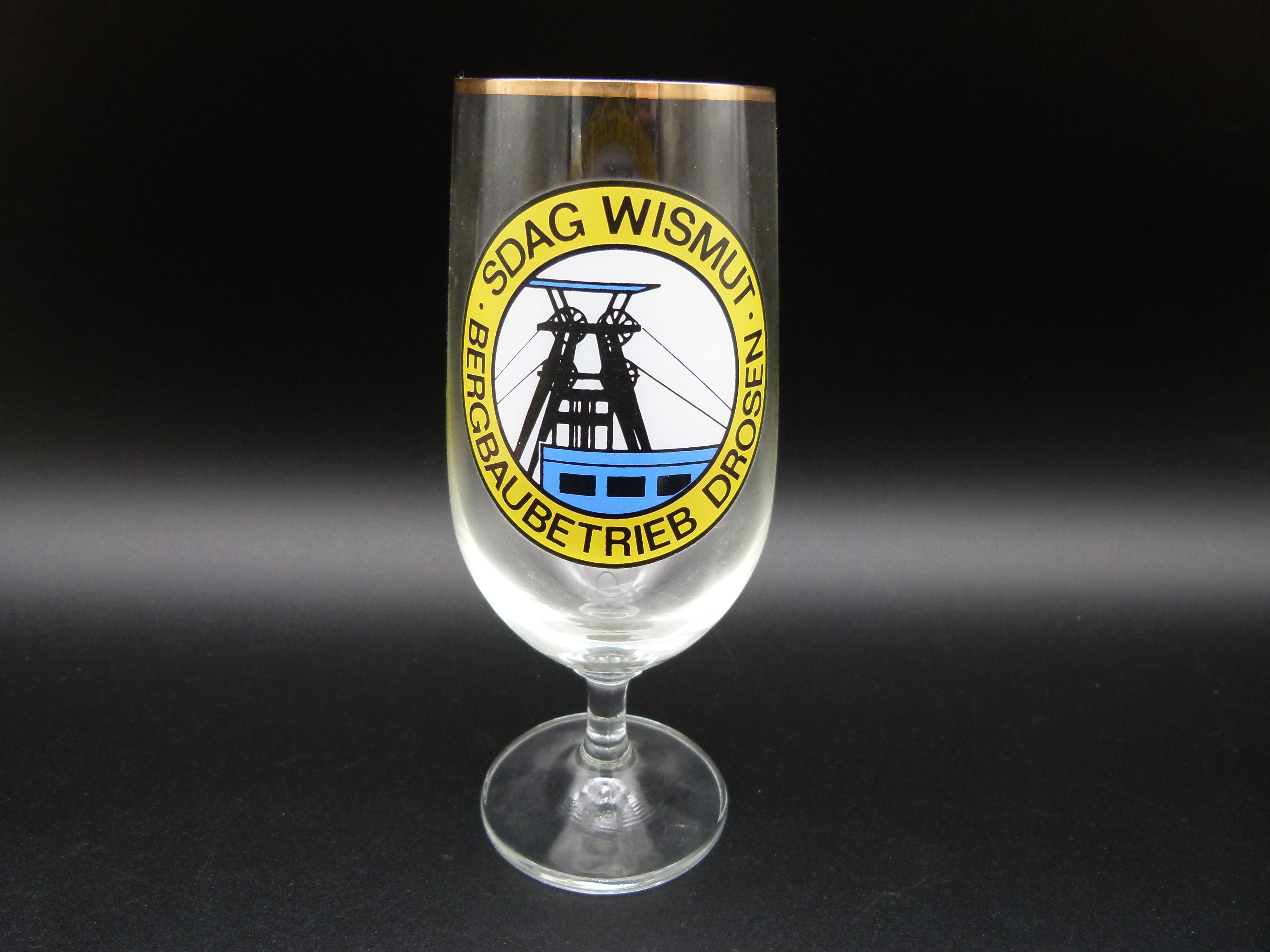 Bierglas SDAG Wismut Bergbaubetrieb Drosen