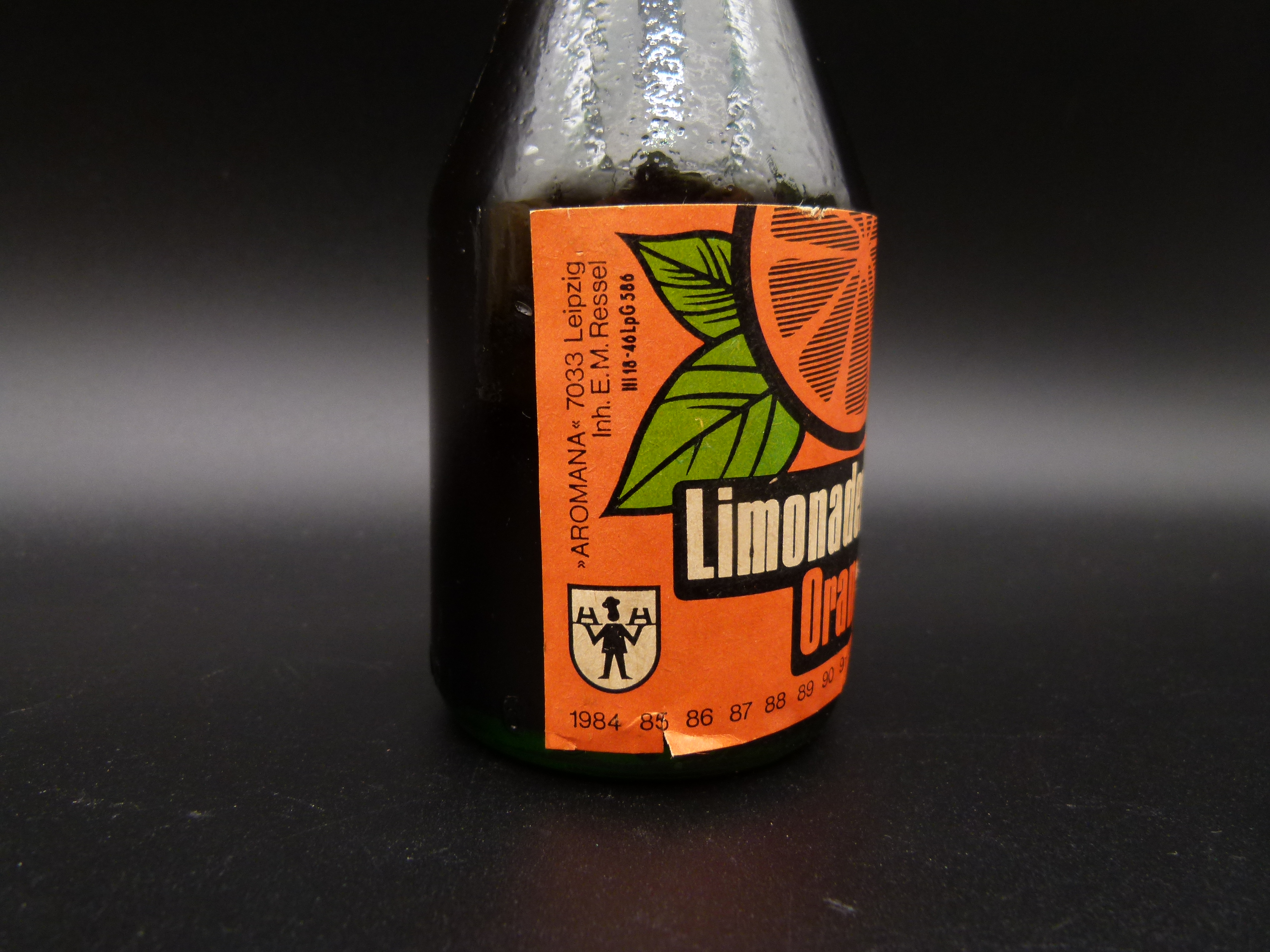 Ungeoeffnete Flasche Limonadensirup Orange DDR