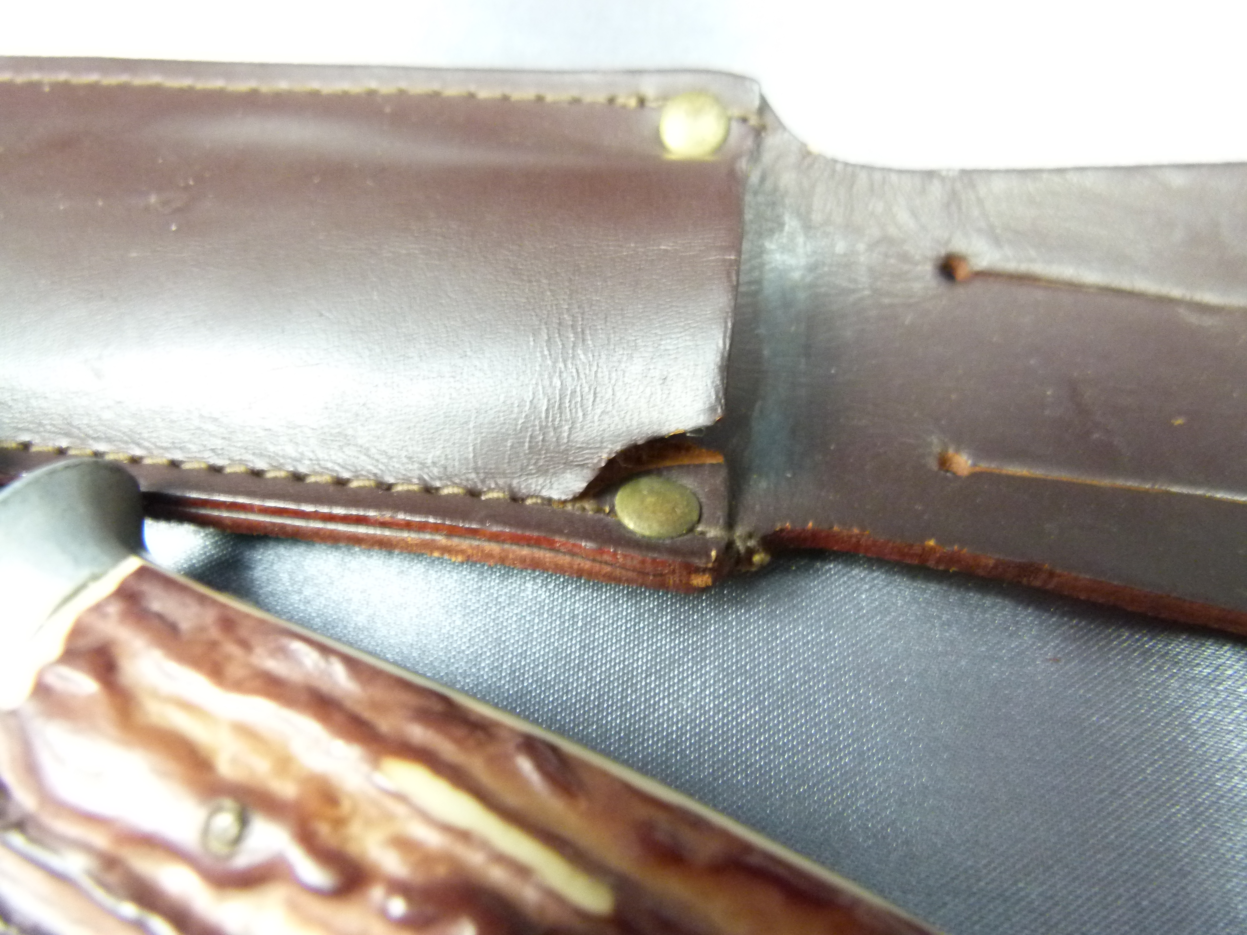 DDR Jagdmesser Jagddolch mit Lederscheide 