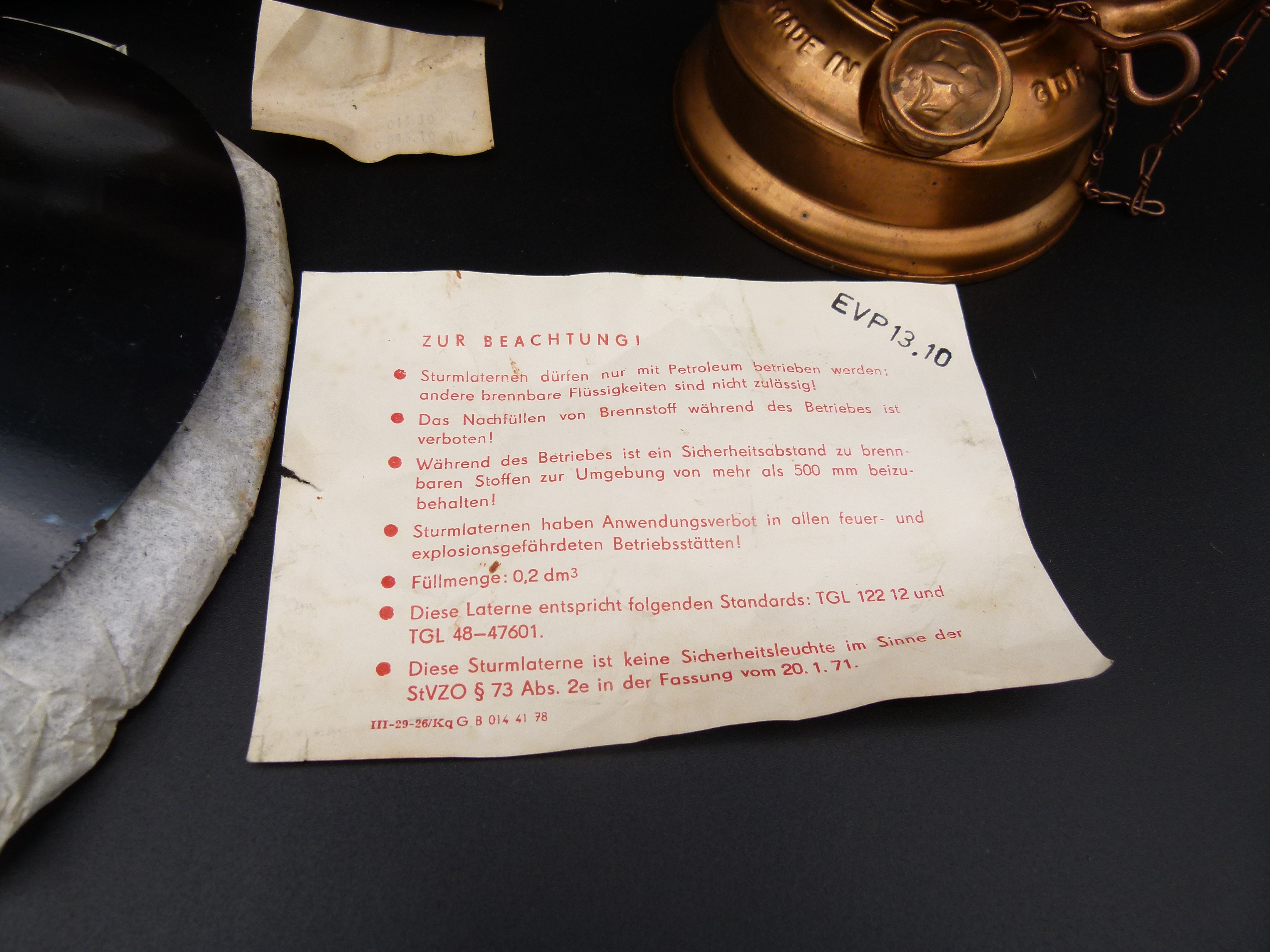 BAT 158 Petroleumlampe Tragetasche und Zubehoer