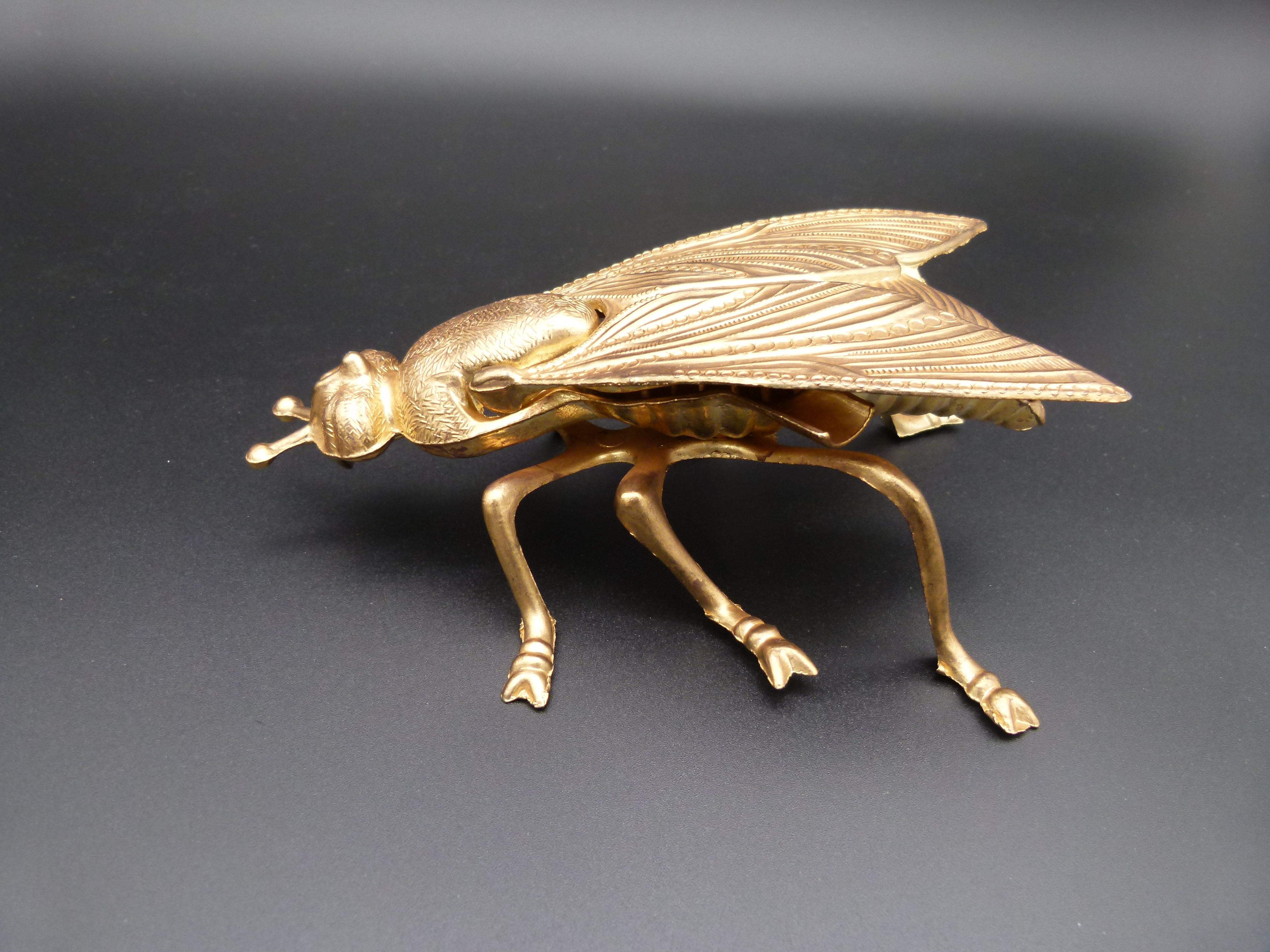 Vintage Messing Aschenbecher Fliege 