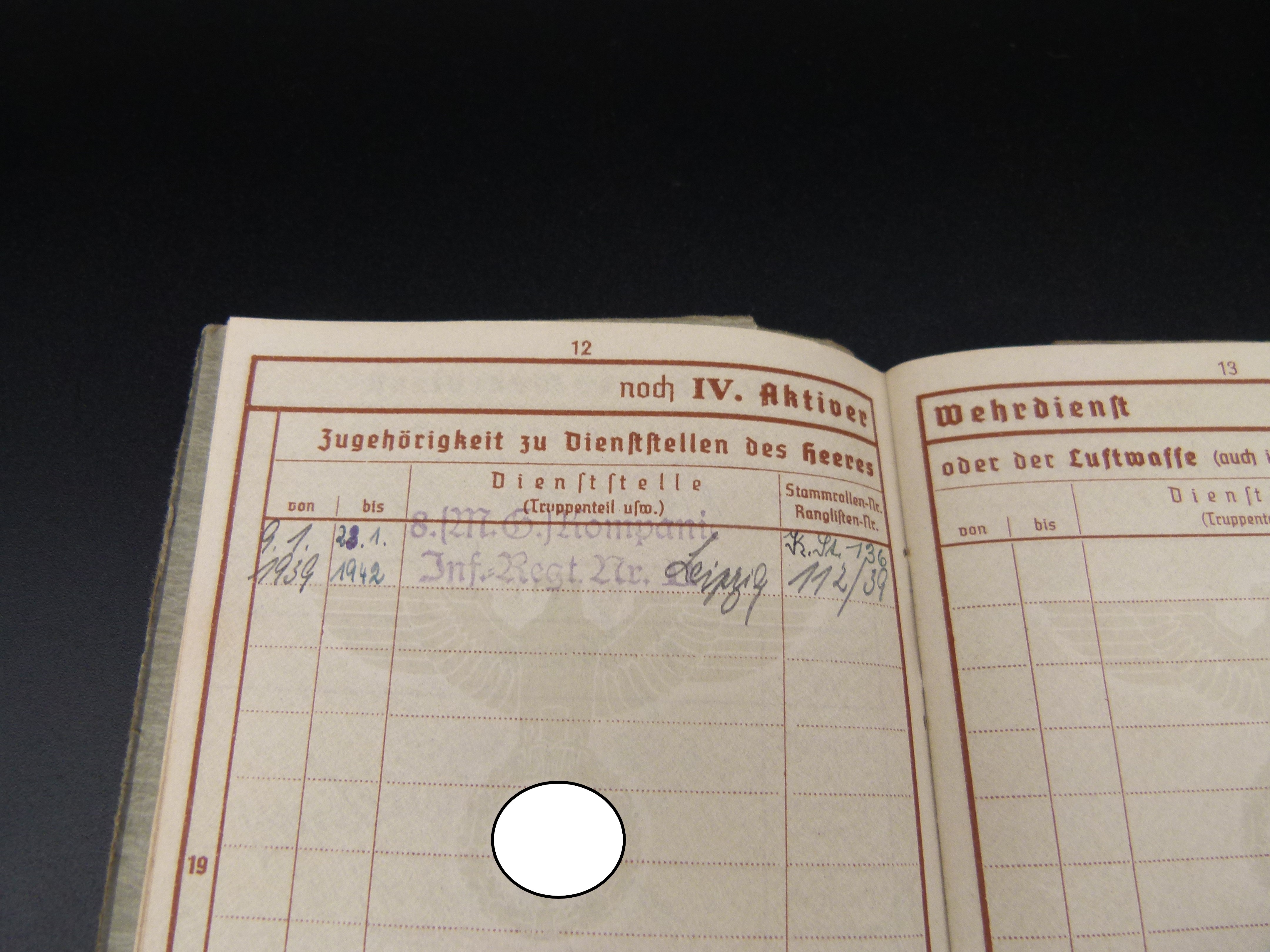 Wehrpaß Infanterie Reg. 11 Polen Frankreich Orden 