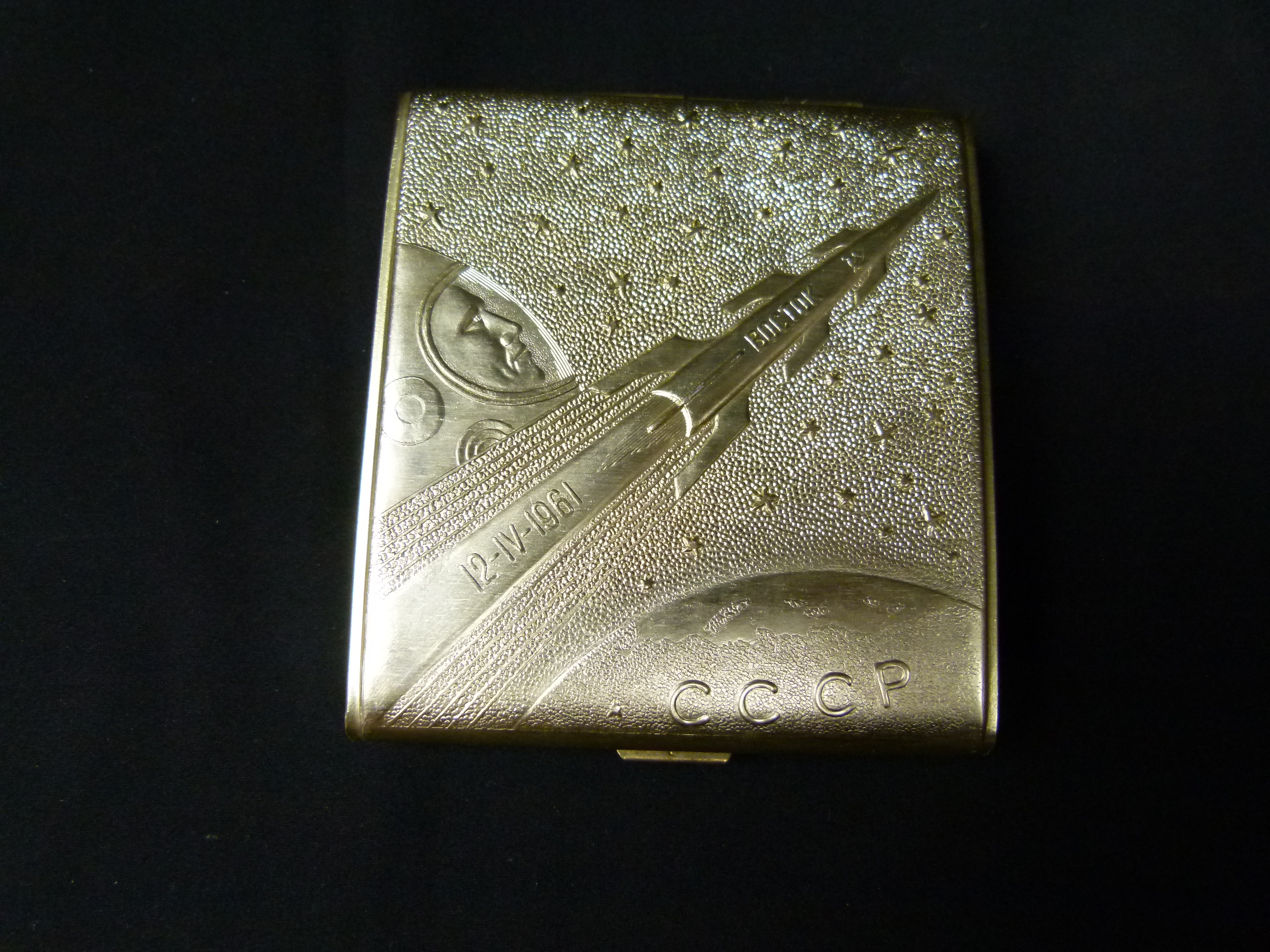 Zigarettenetui Juri Gagarin Wostok Weltallflug 1961