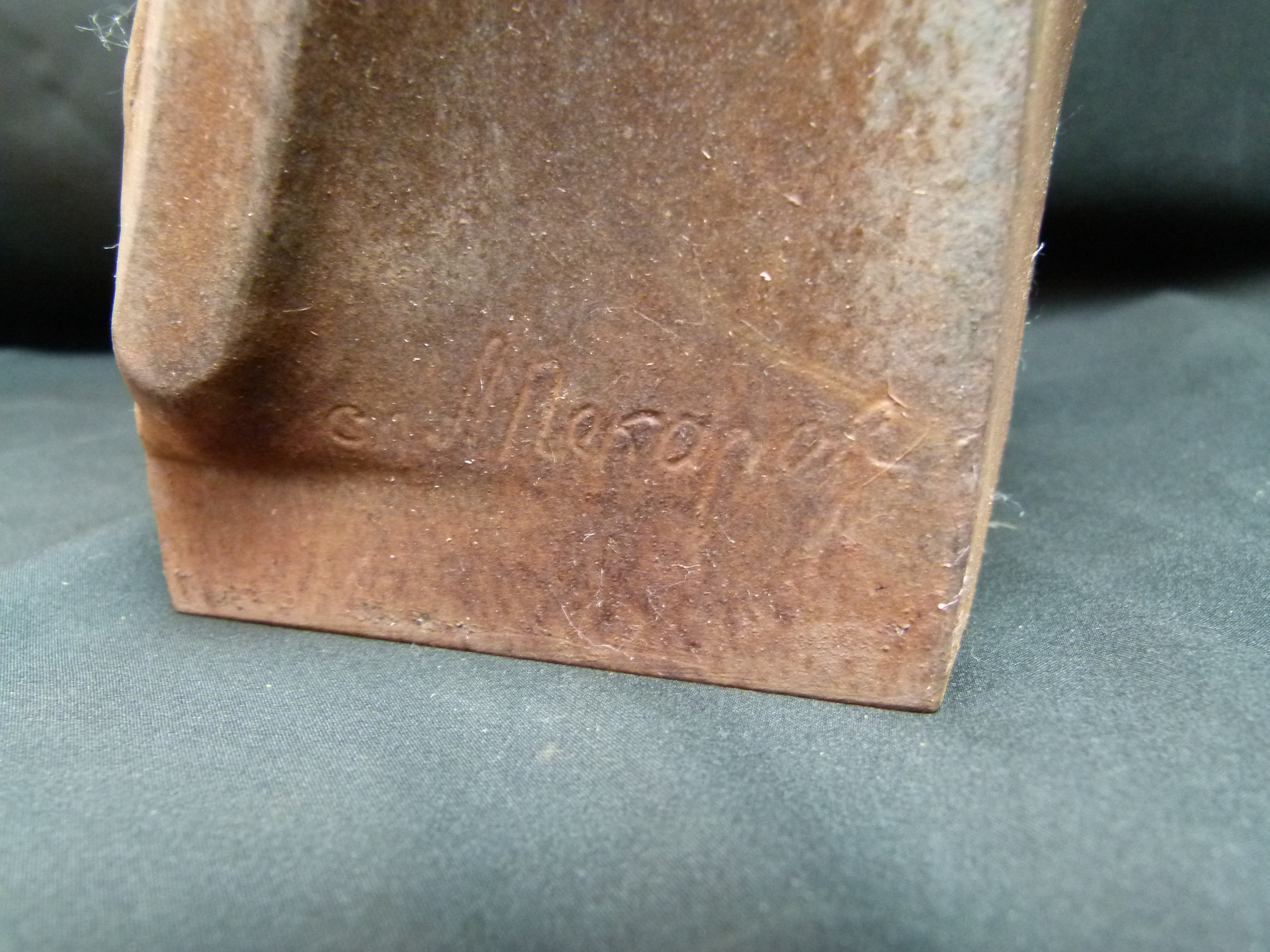 Eisenguss Bueste Lenin Signiert & Gießereistempel