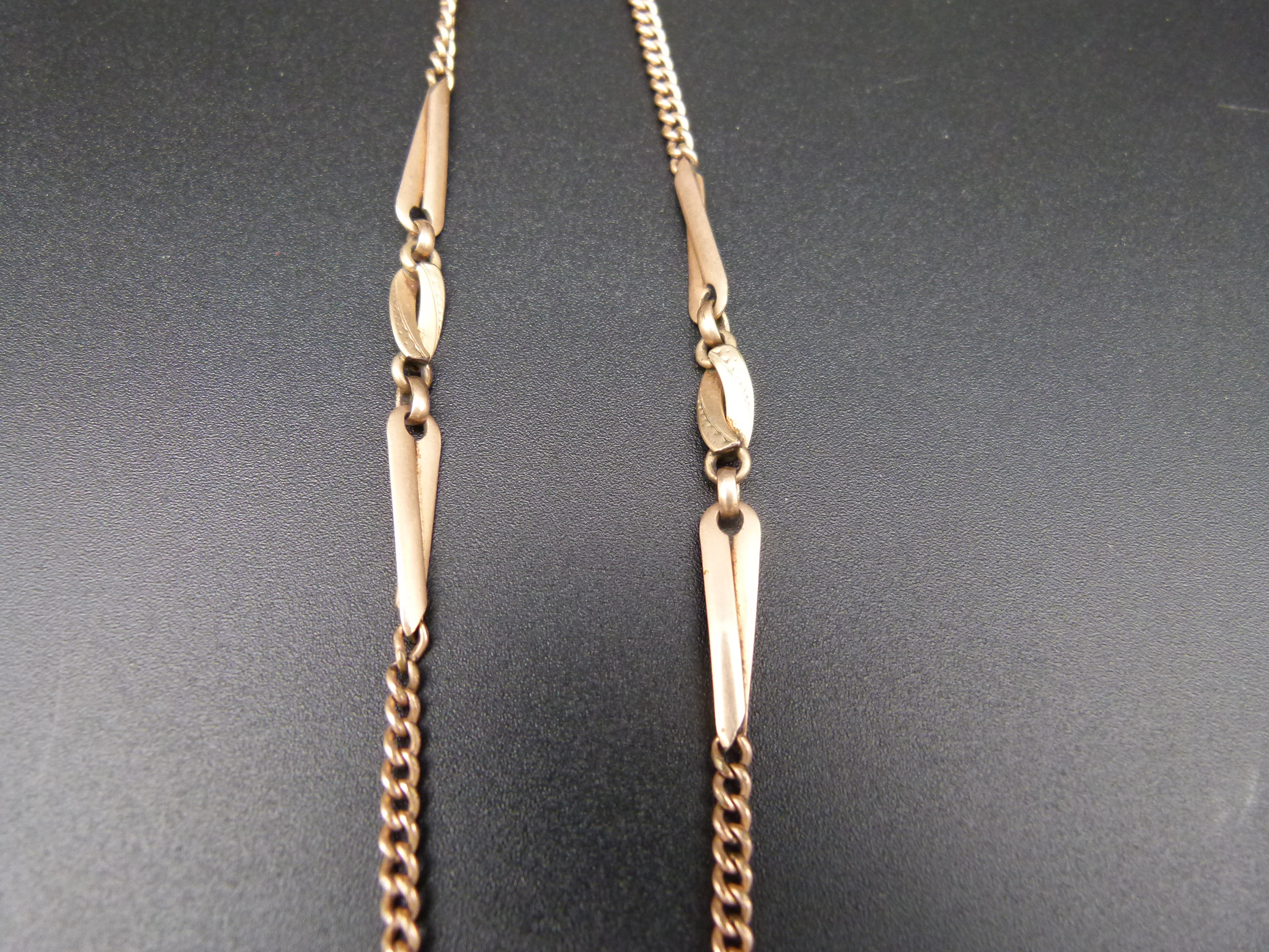 Ausgefallene antike vergoldete Taschenuhrkette 