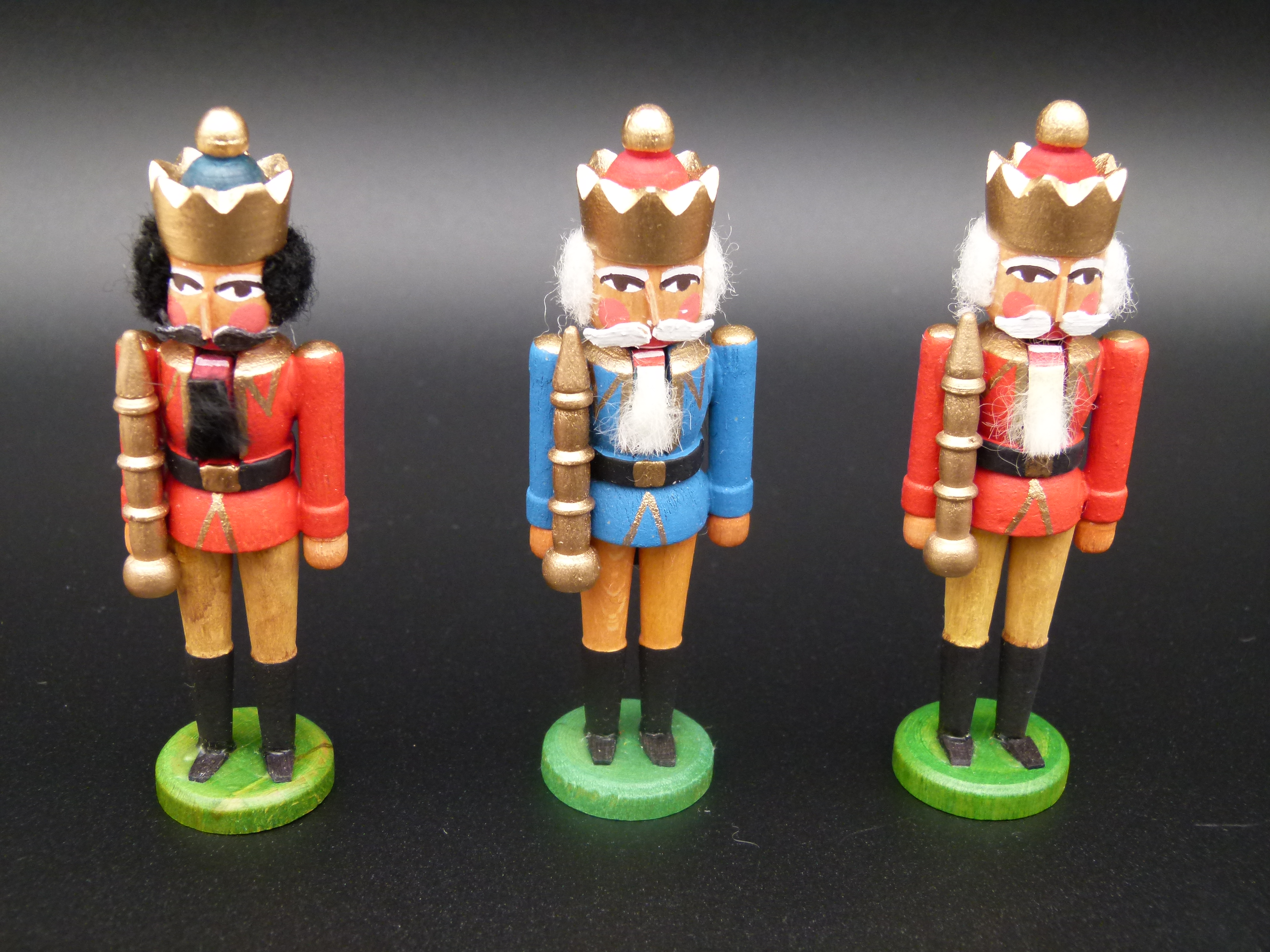 3 Miniatur Nussknacker Walther Werner in OVP  