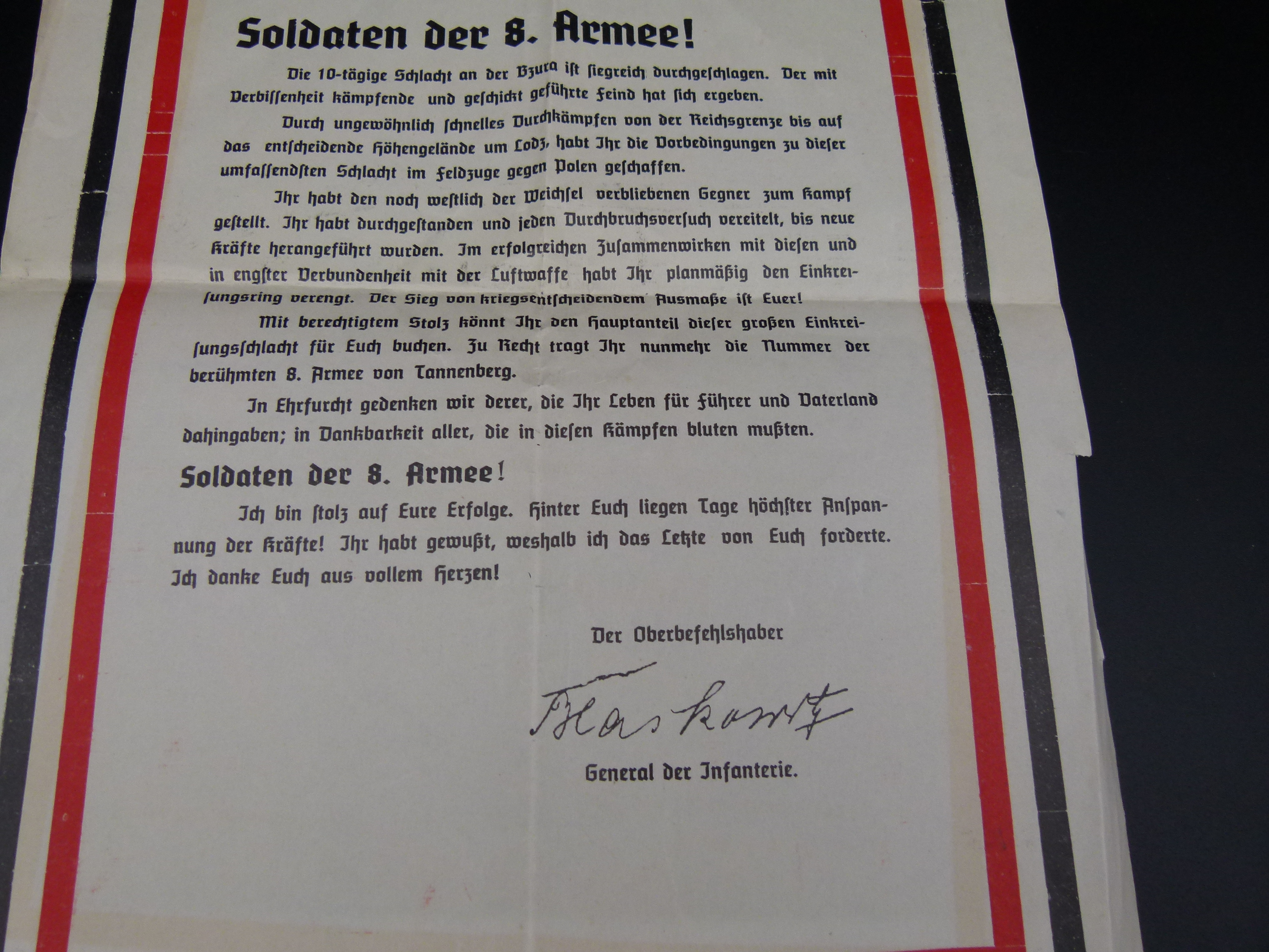 Plakat Soldaten der 8. Armee WH Polen 1939