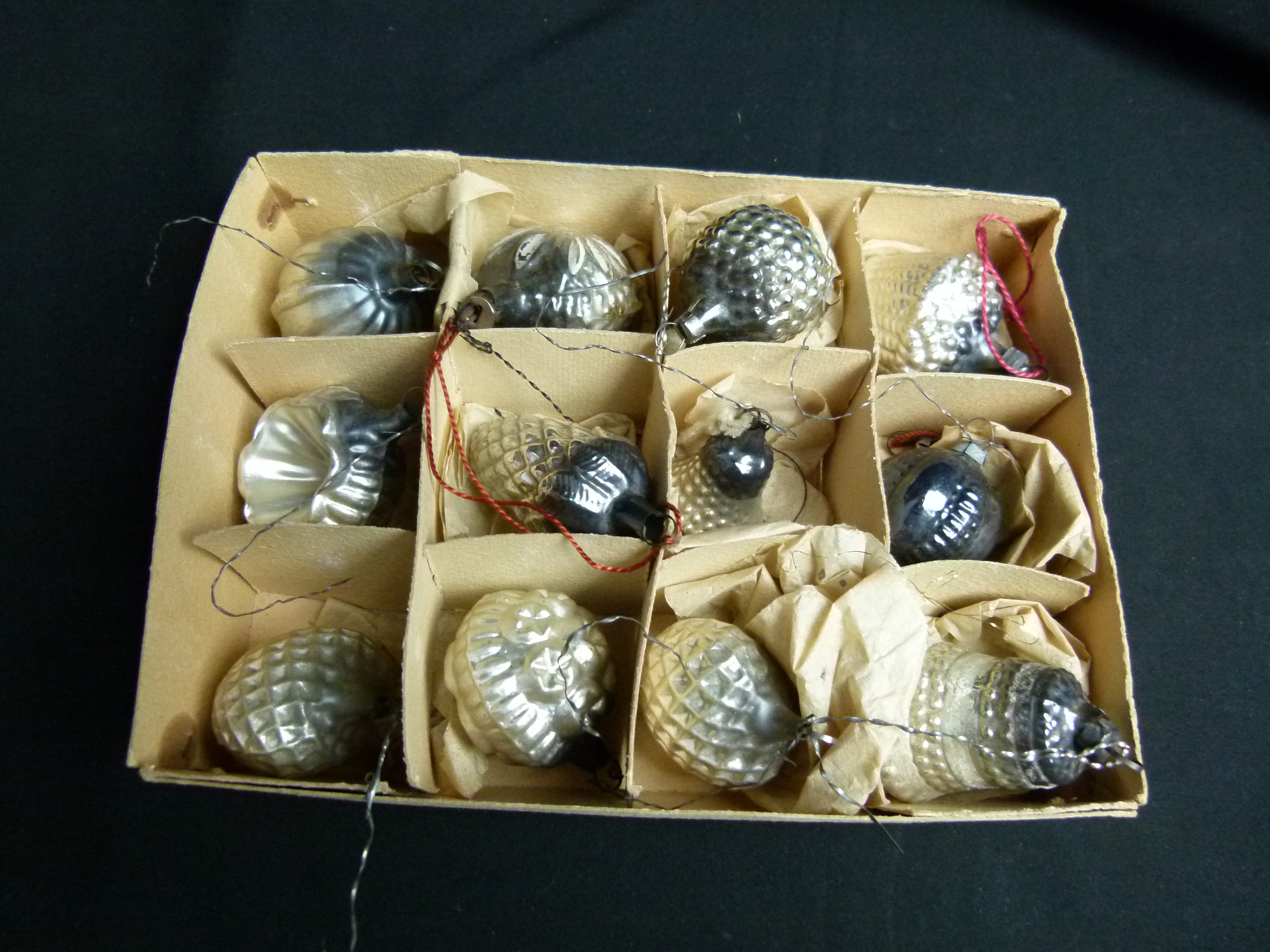 Antike Lauscha Glas Christbaumkugeln