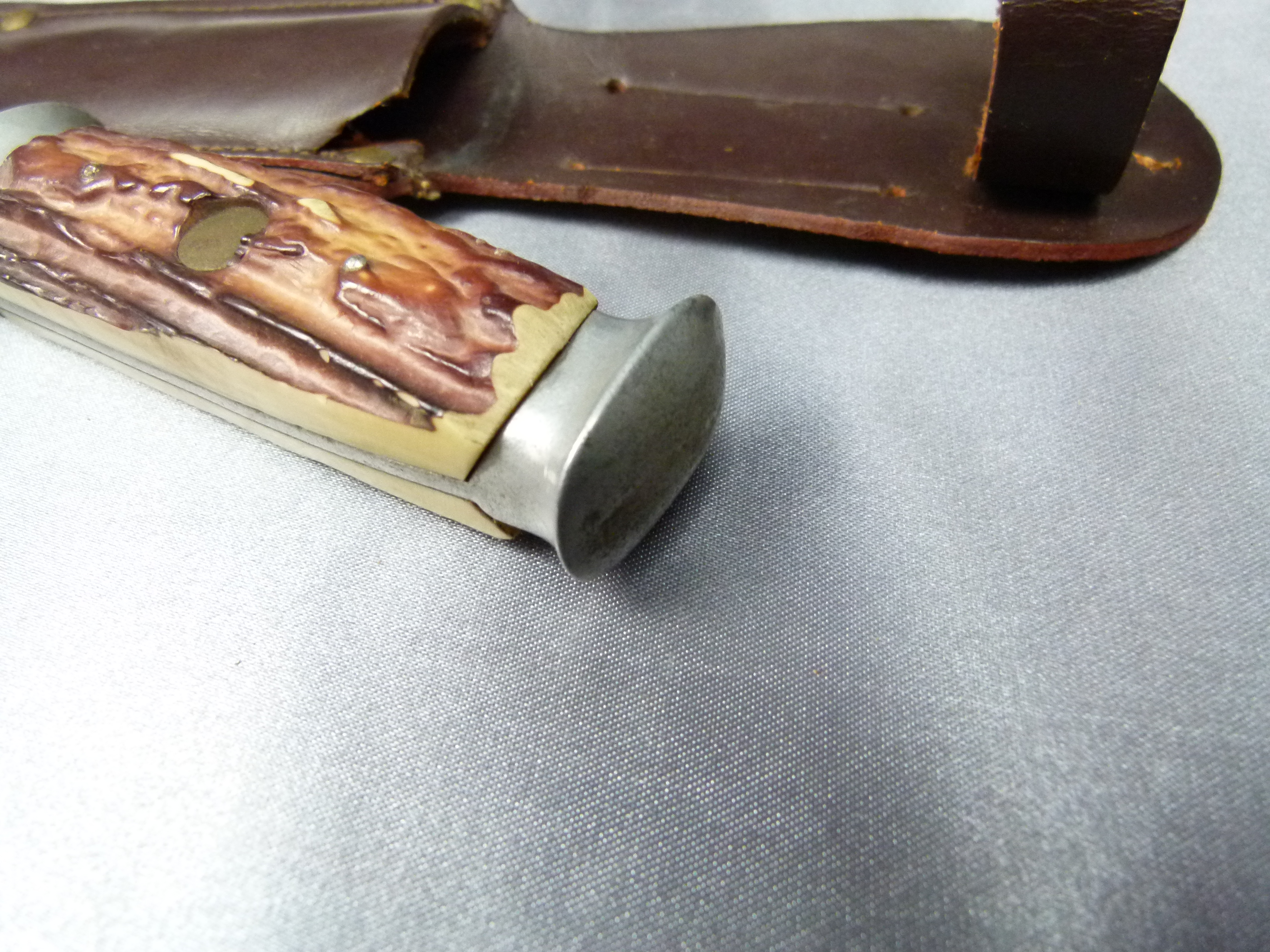 DDR Jagdmesser Jagddolch mit Lederscheide 