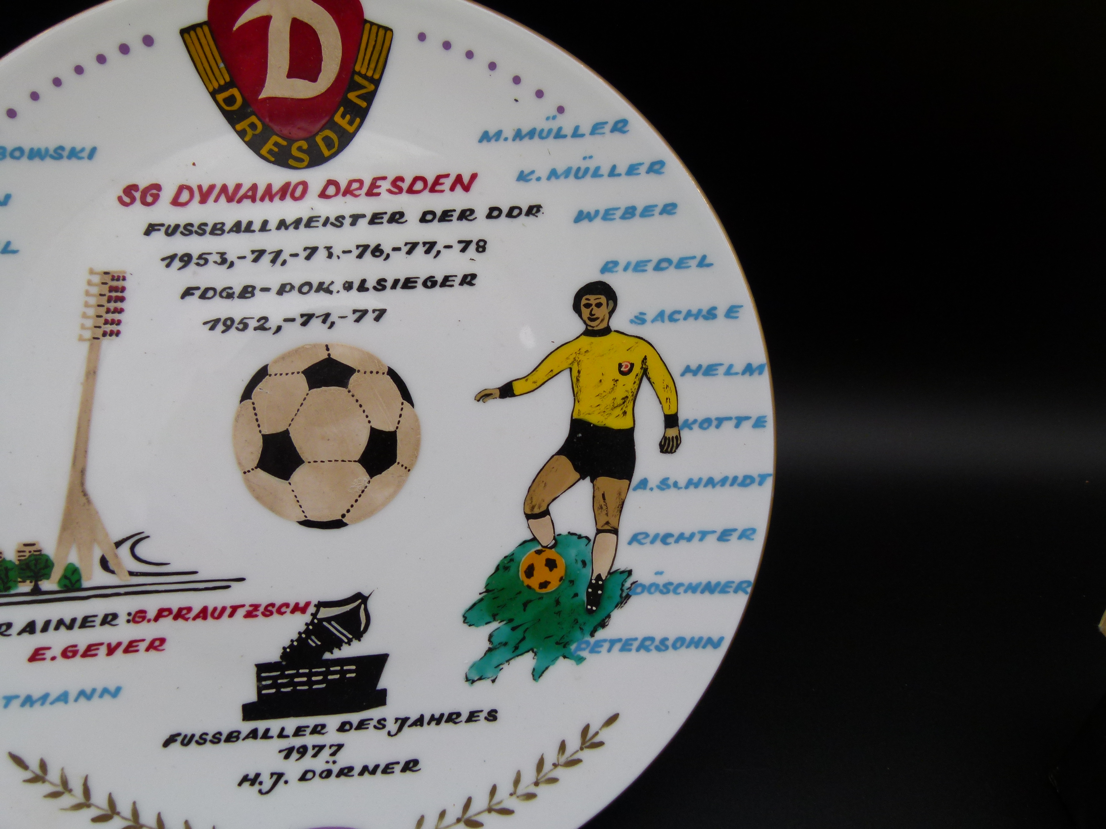 Seltener Fußball Teller SG Dynamo Dresden 1979