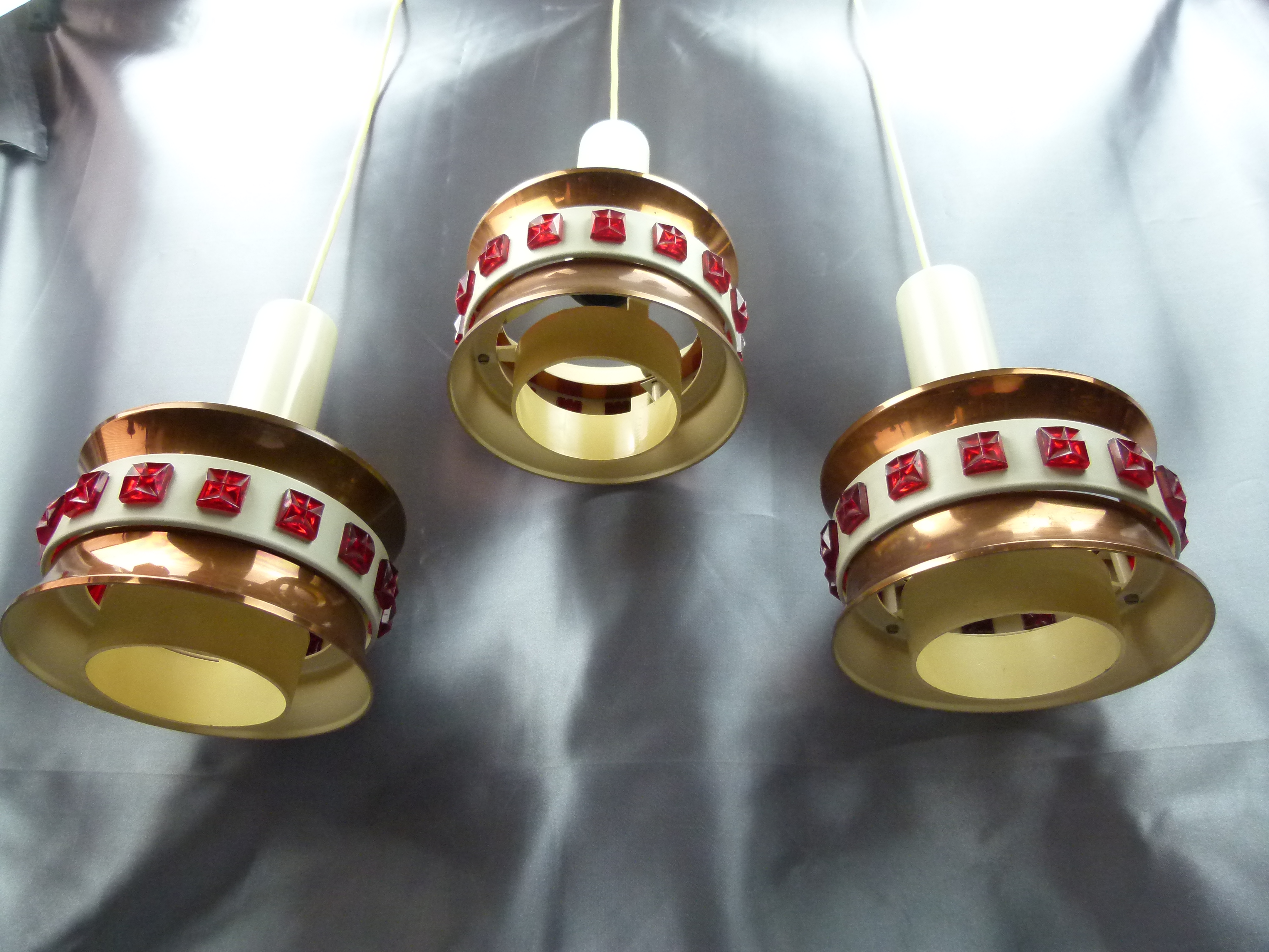 DDR 3er Hängelampe Space Age 60er Jahre Designerlampe 