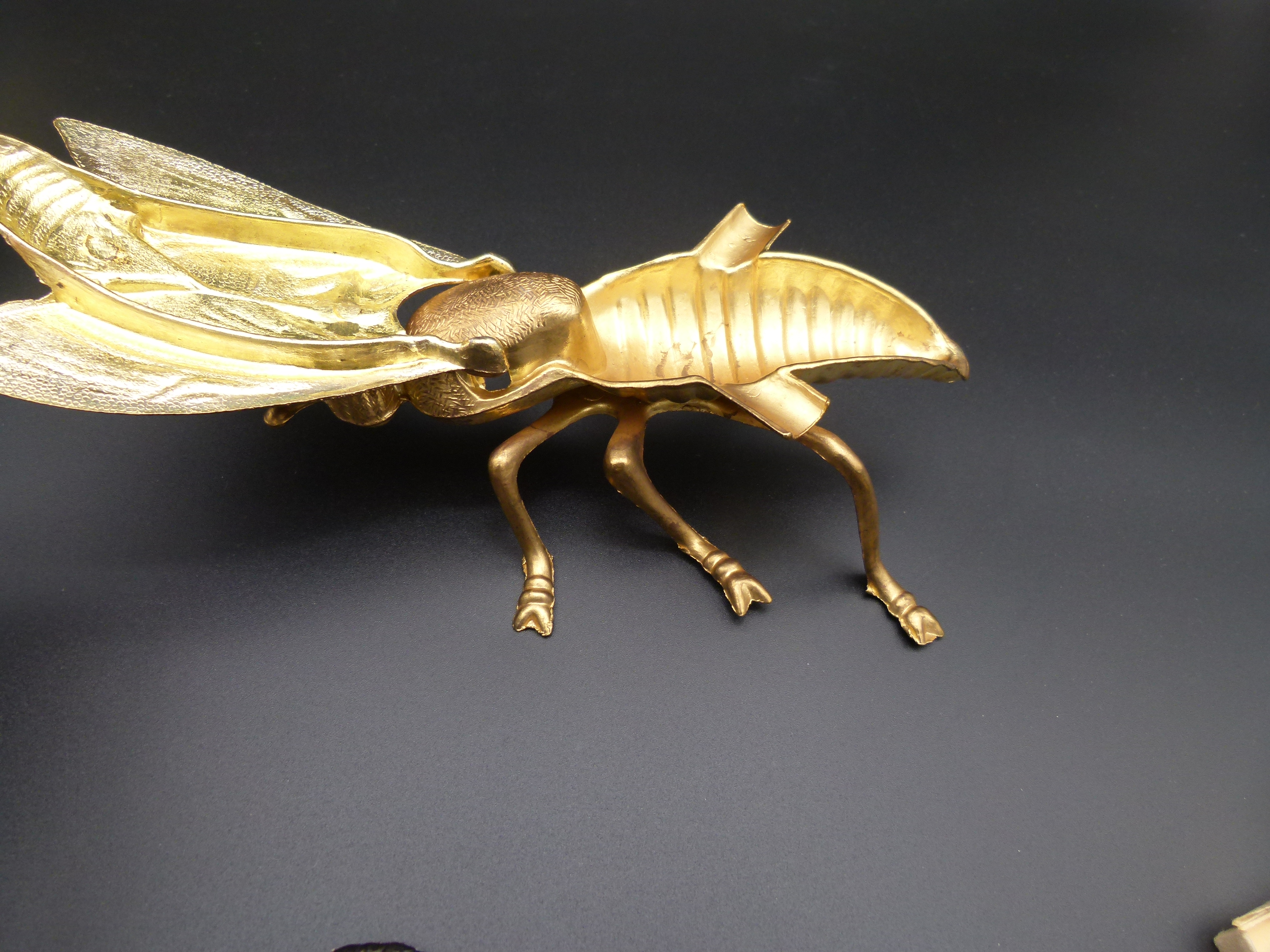 Vintage Messing Aschenbecher Fliege 