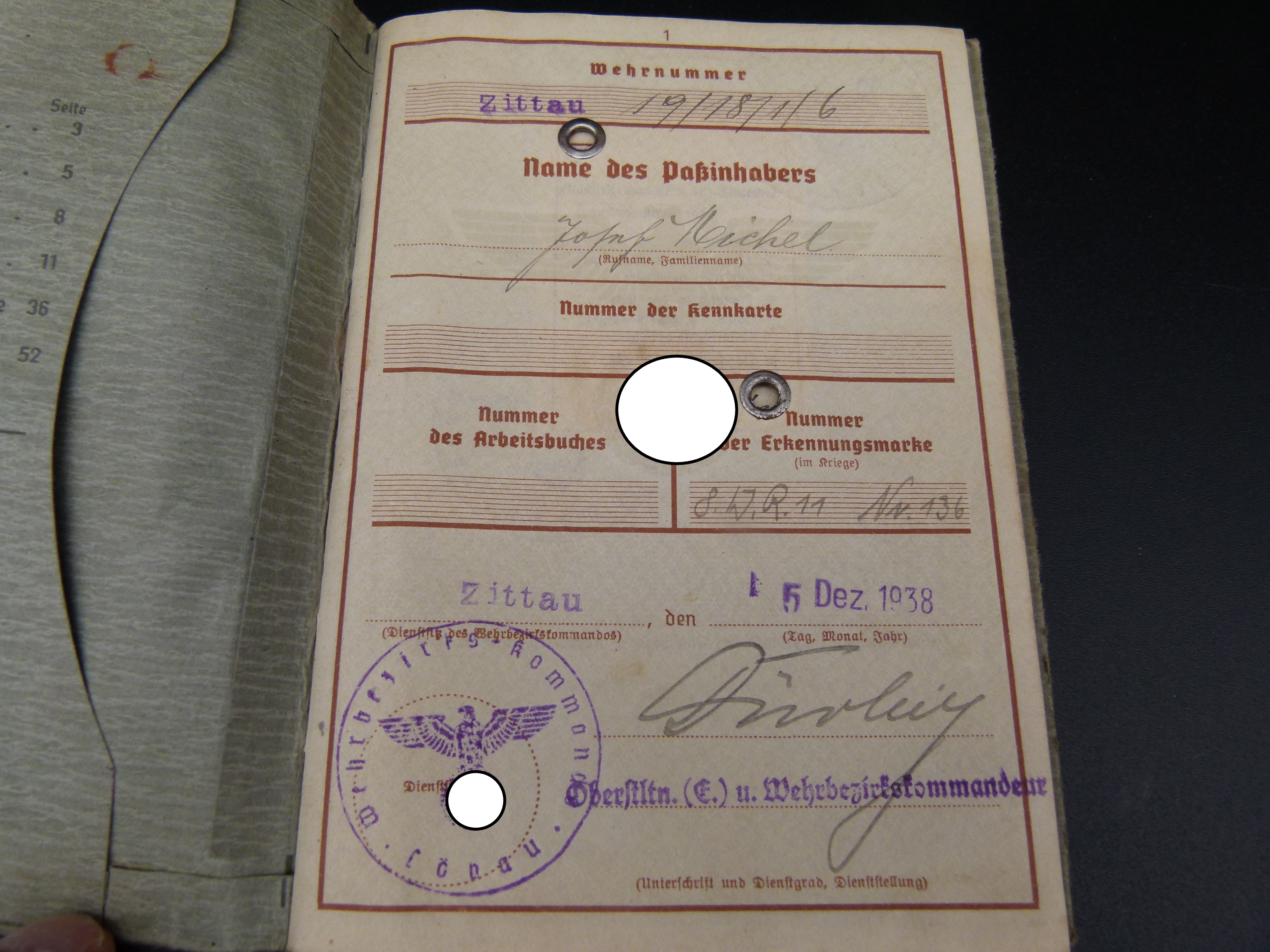 Wehrpaß Infanterie Reg. 11 Polen Frankreich Orden 