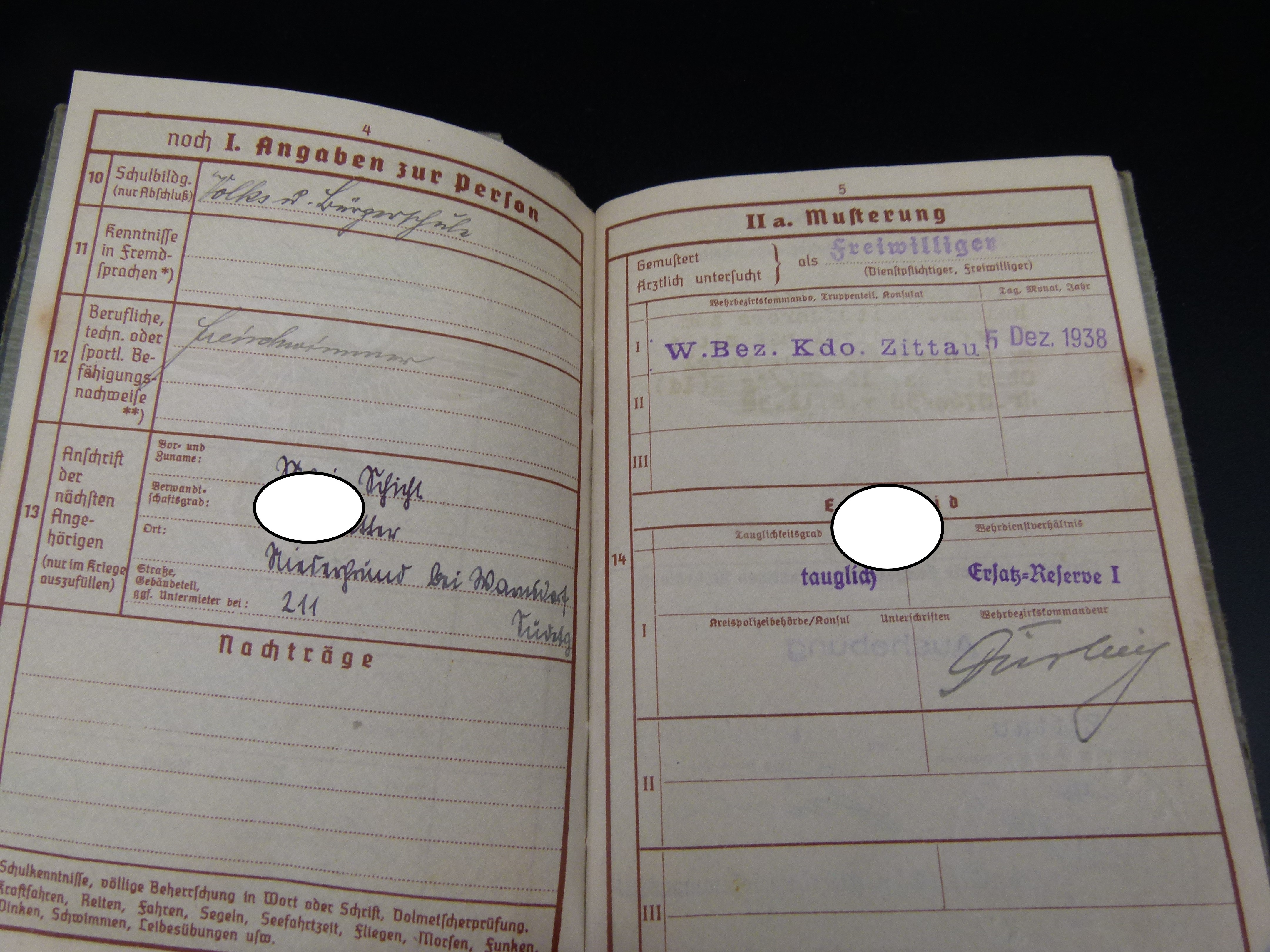 Wehrpaß Infanterie Reg. 11 Polen Frankreich Orden 