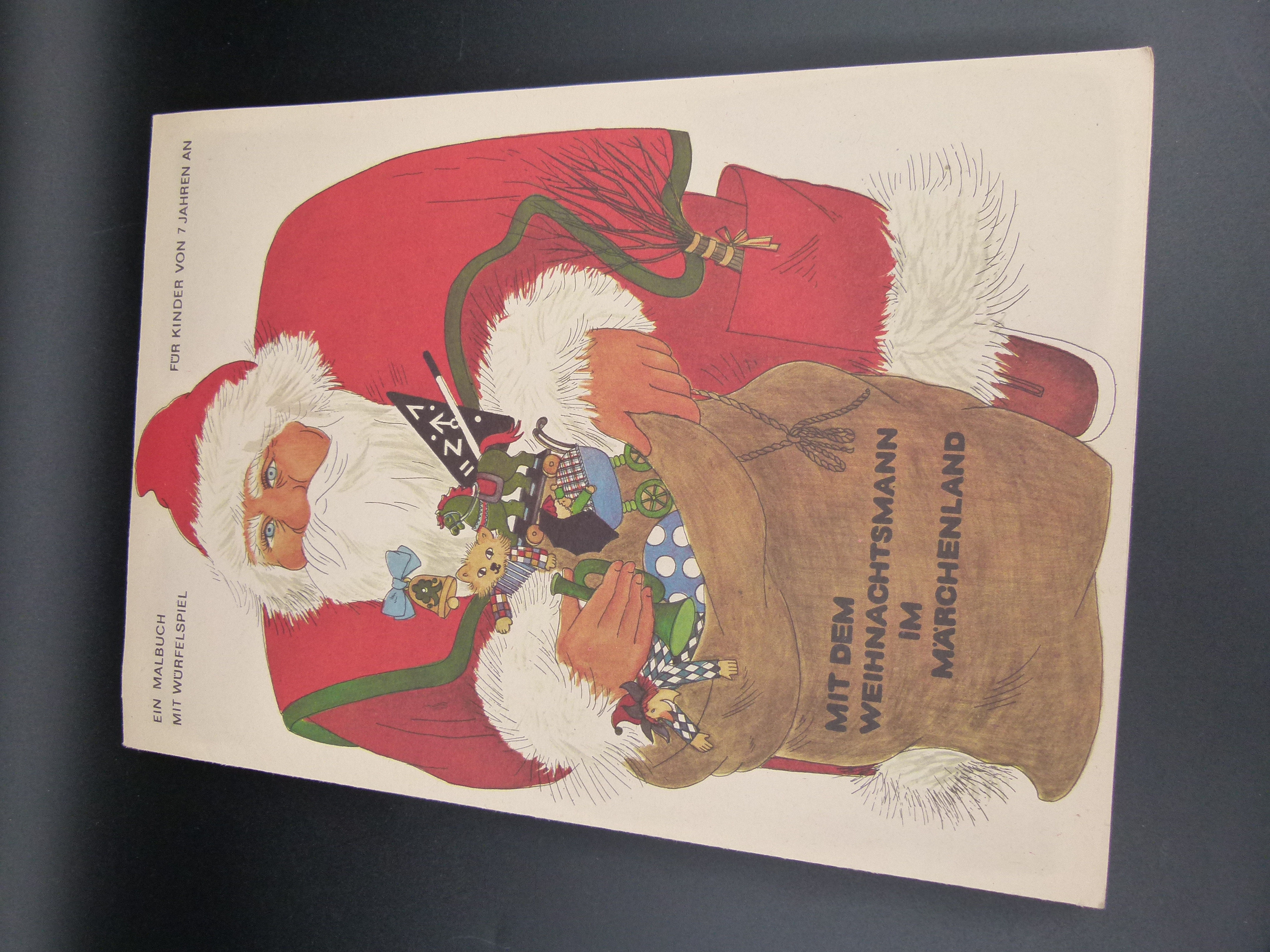 DDR Malbogen und Wuerfelspiel Weihnachtsmann
