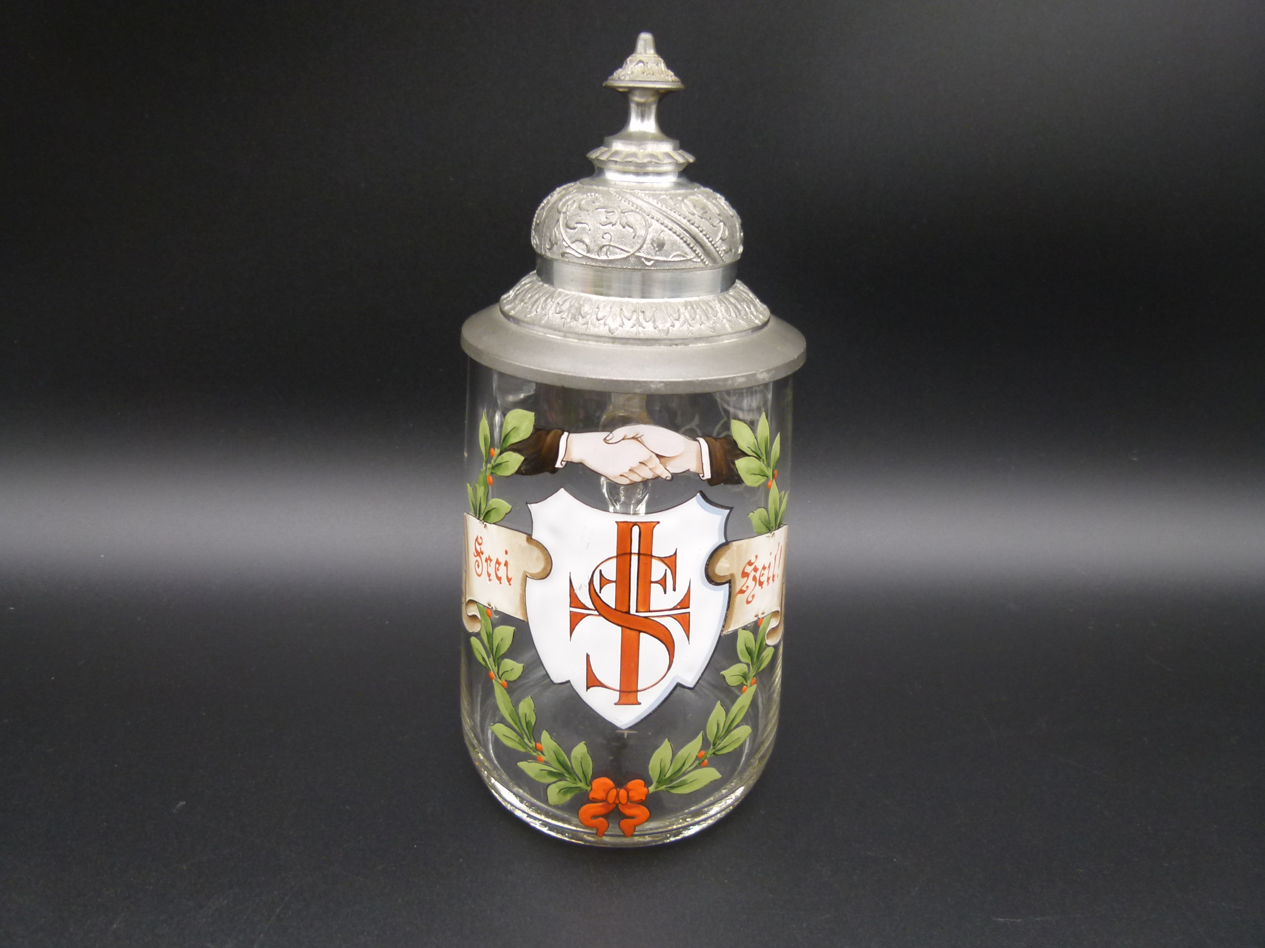 Bierkrug Frei Heil Turnerbund FFFF Emaillemalerei