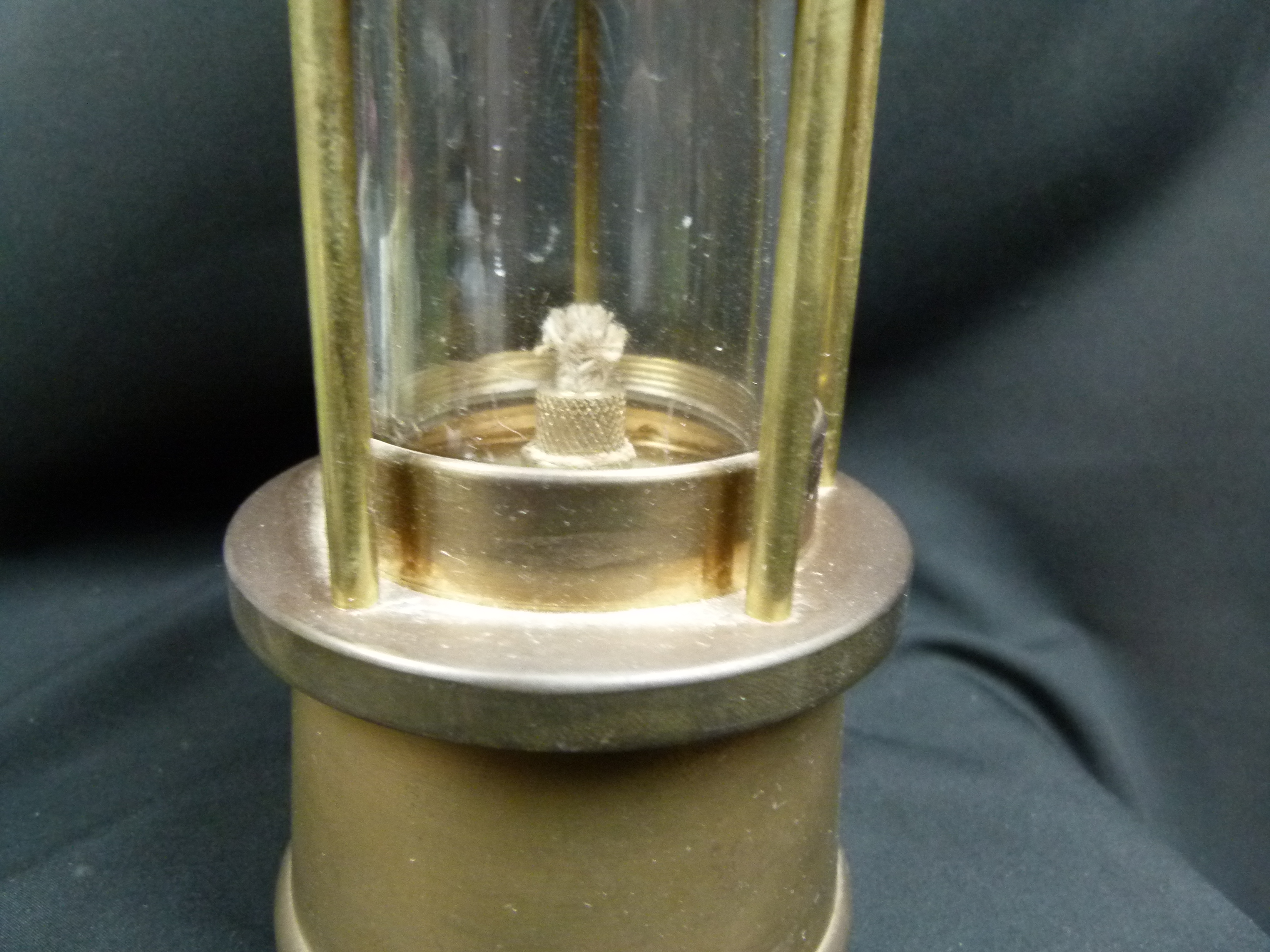 Alte Bergmannslampe Wetterlampe aus Messing 