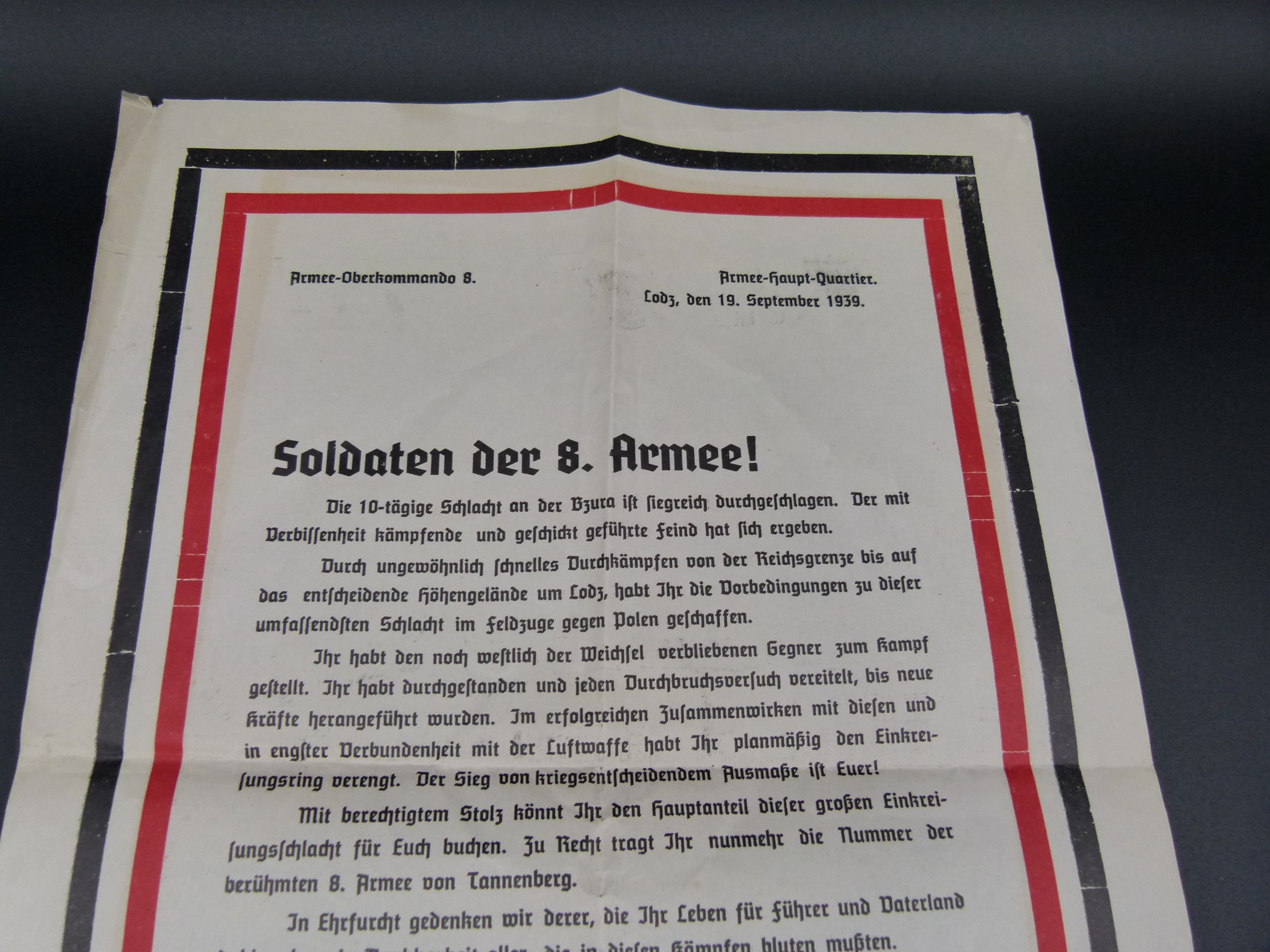 Plakat Soldaten der 8. Armee WH Polen 1939
