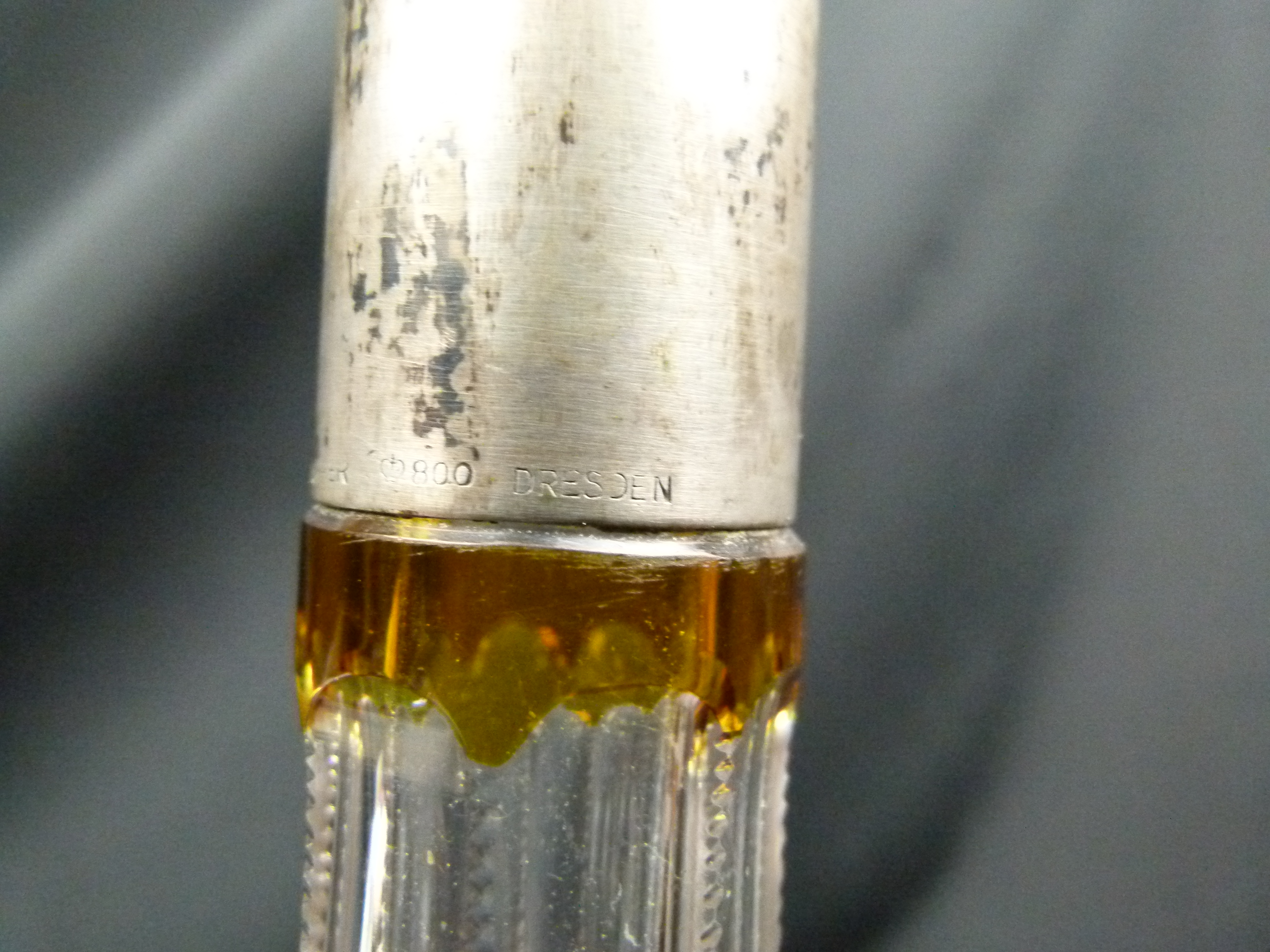 Karaffe Ueberfang 800 silber Schnauffer Dresden 