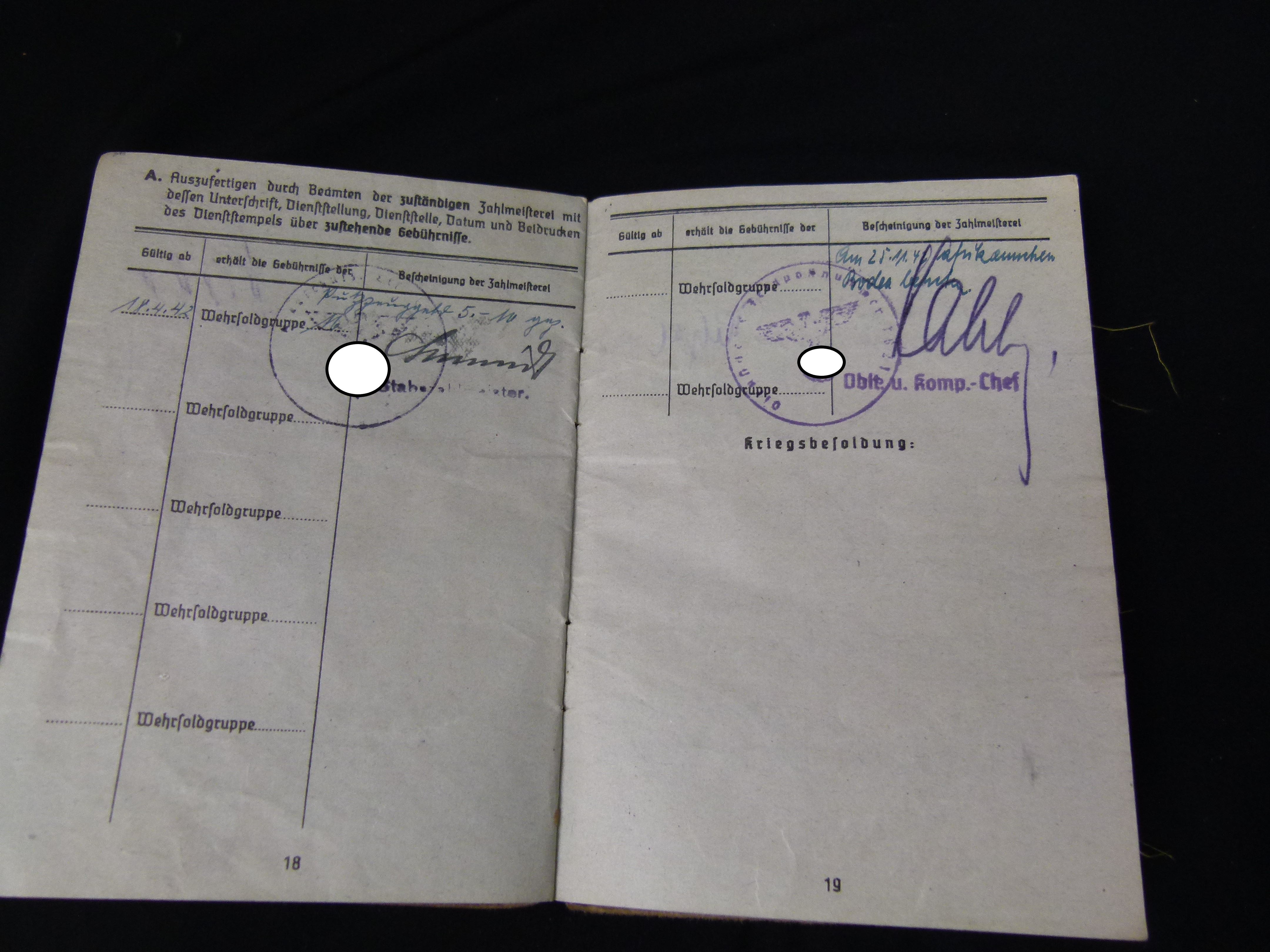 Soldbuch Panzer Aufklaerungs Abtlg. 190 Afrika