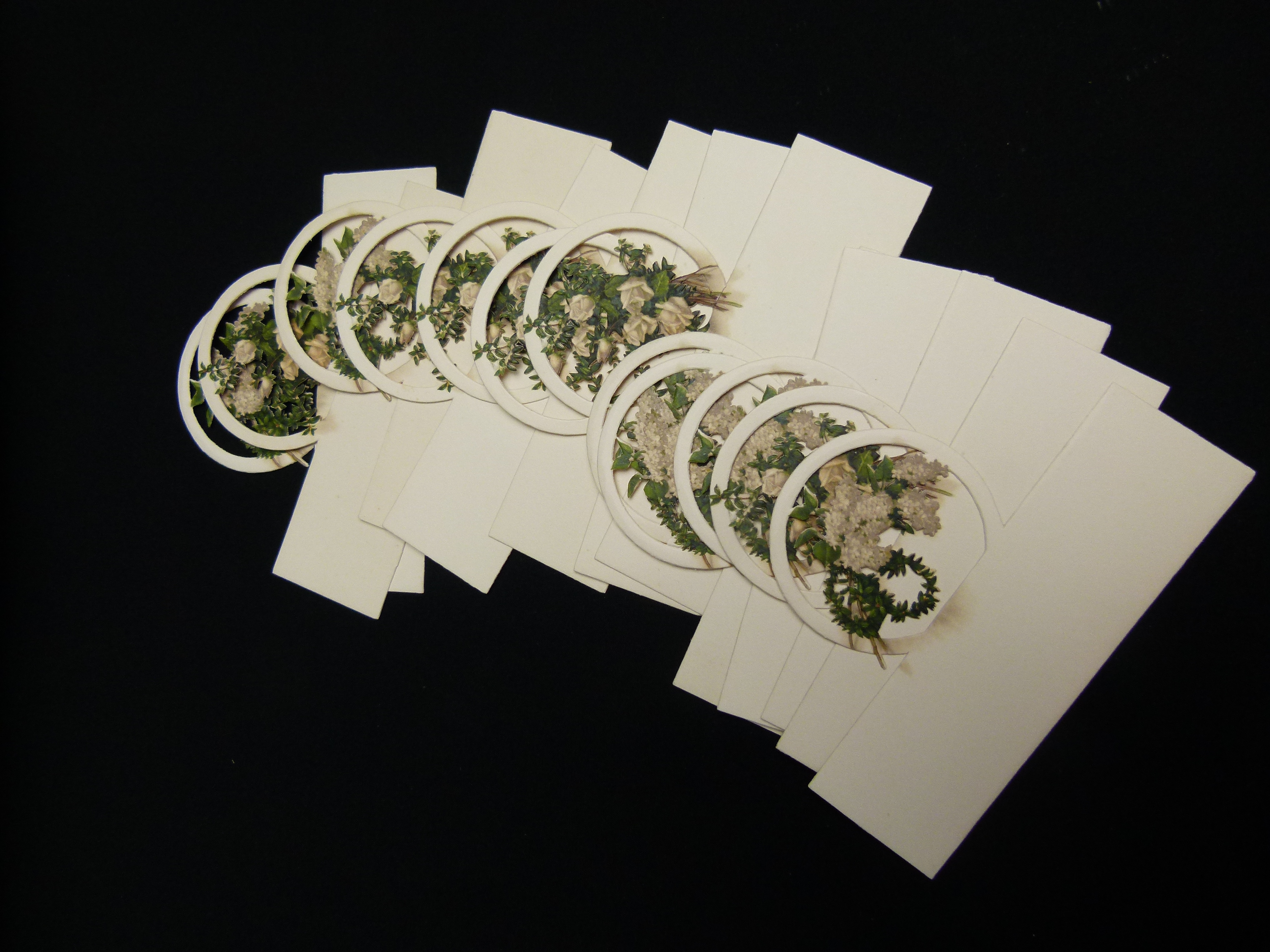 12 antike Papier Tischaufsteller Hochzeit Geburtstag